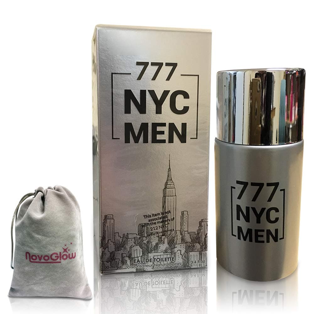 777 NYC Men Perfume for Men, 3.4 oz, With a NovoGlow Pouch Included