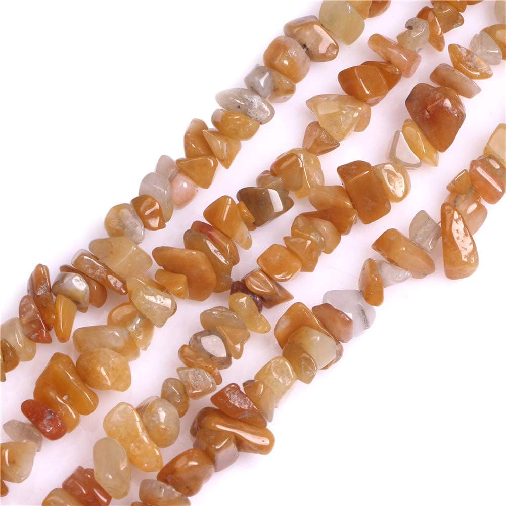 GEM-Inside Yellow Jade Chips 5-8mm Gemstone Semi Precious for Jewellery Making 34" per Strand