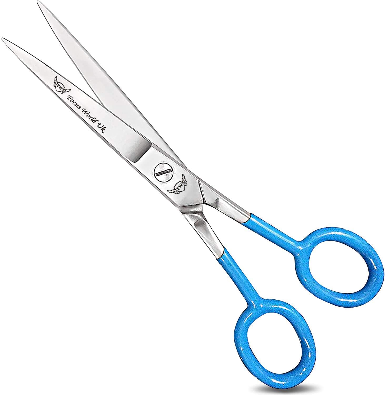 Focus WorldUK Professional Barber Hair Cutting Scissors/Shears (6.5-Inches) - Hairdressing Stainless Steel Silver Scissor for Hairdressers and Home Use Multipurpose