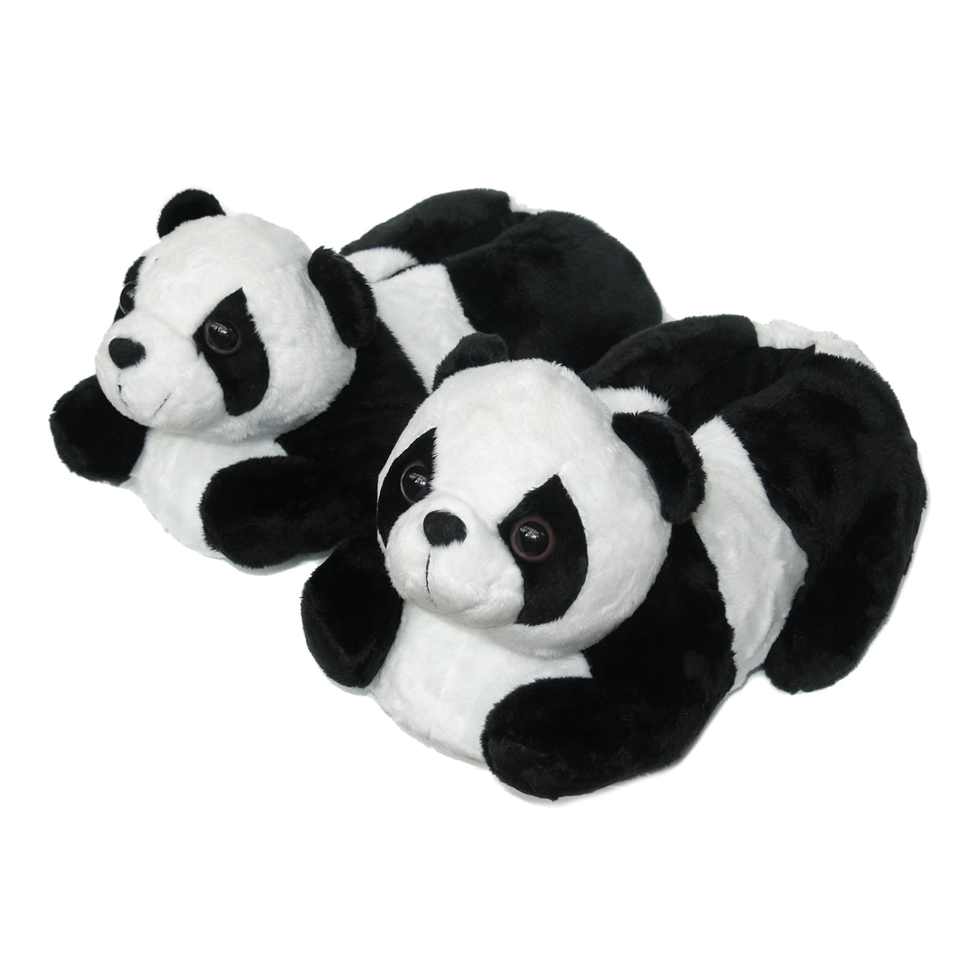 OnmygogoIndoor Fuzzy Winter Animal Panda and Cow Plush Slippers for Adult Women Men Boys Girls Kids