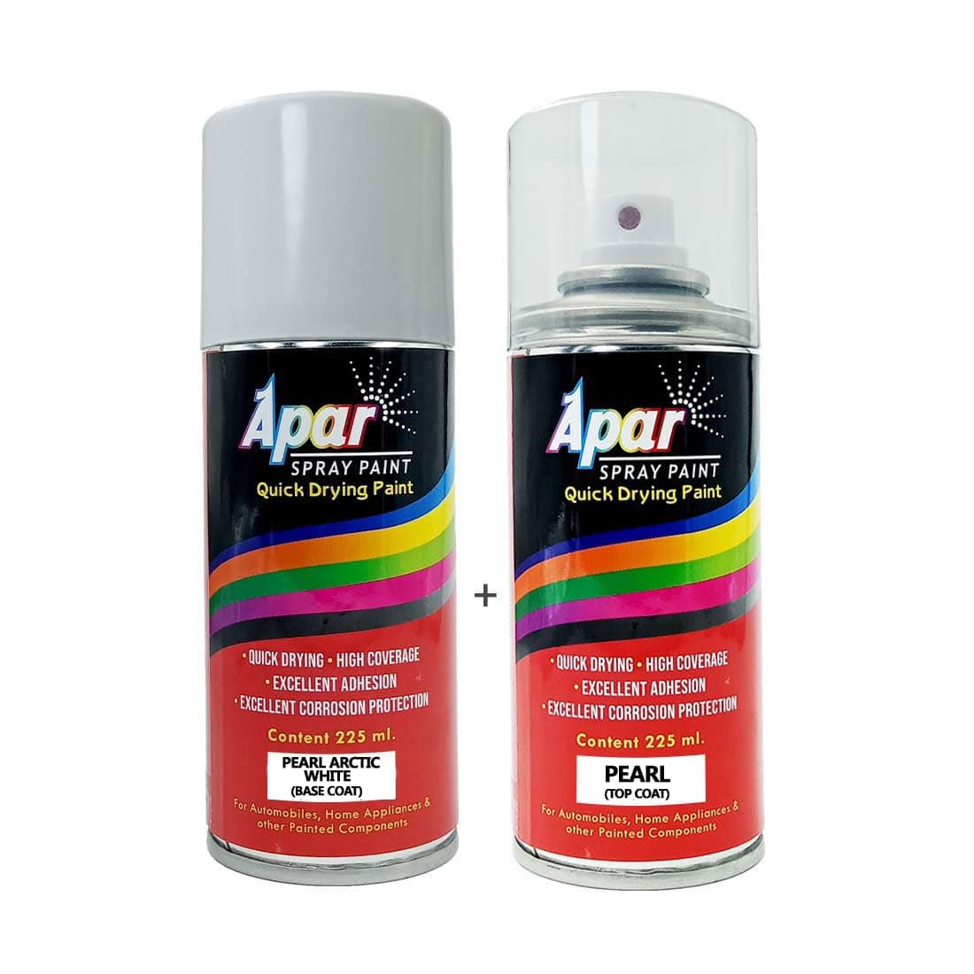 Spray Paint Pearl Arctic White- Base Coat (RC Colour Name) +PC Compatible for Maruti Cars(Before 2023 model) -225 ml (Pack of 2-Pcs)