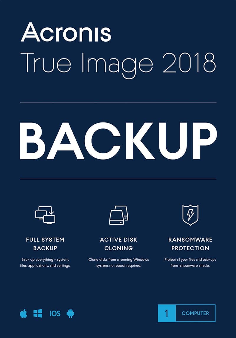 Acronis TIHOB2ENS True Image 2018 License - 1 Computer
