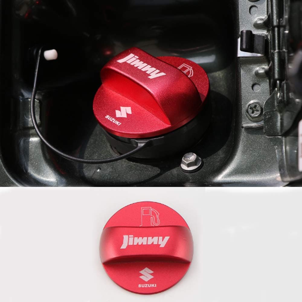 Nkcar Red Aluminum Alloy Interior Gas Tank Cover for Suzuki Jimny 2011-2017