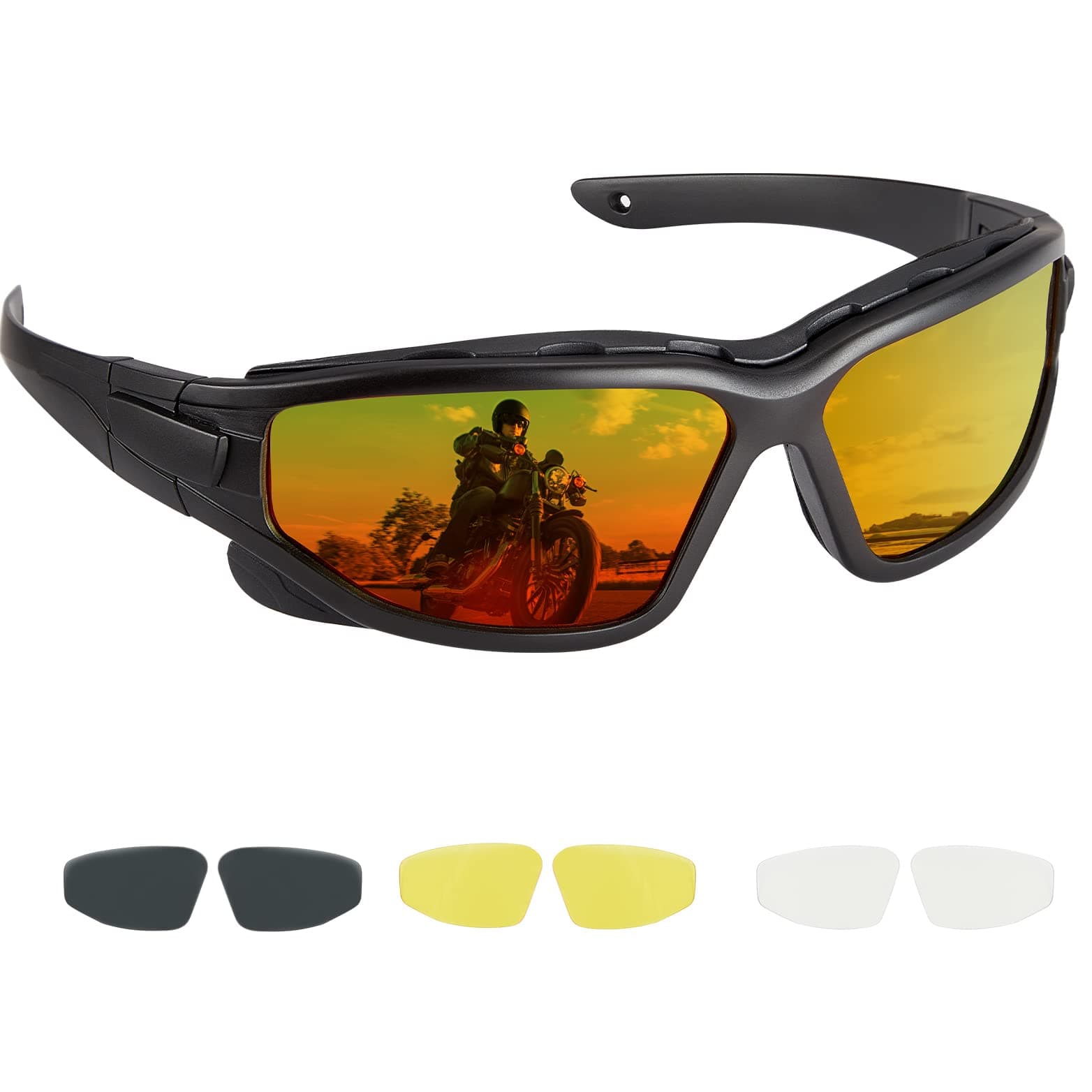 KEMIMOTO Riding Goggles - Motorcycle Glasses for Men