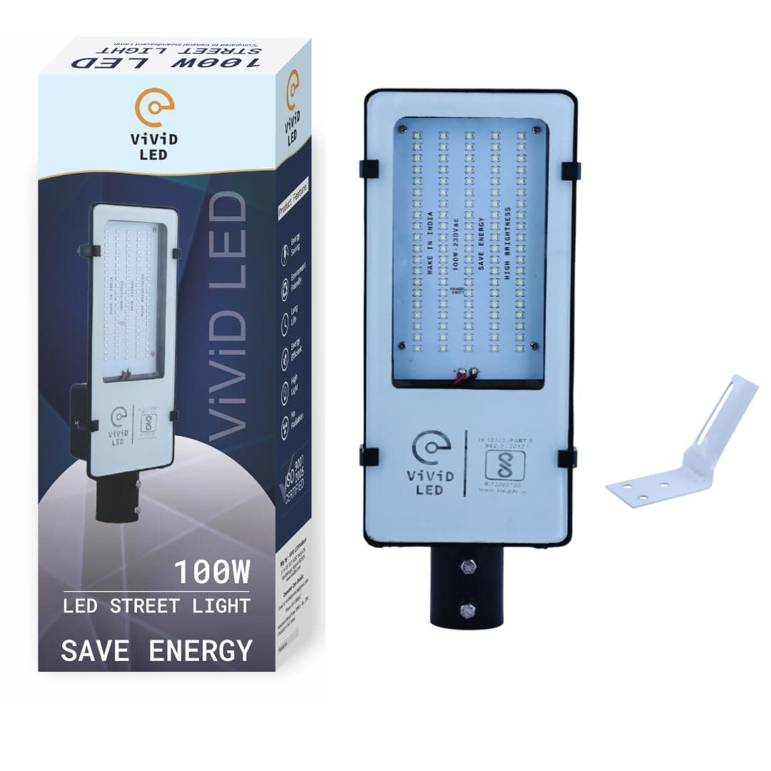 Aluminium 100 Watt Led Street Light, 2 Years Warranty, Waterproof, White. (Pack Of 1Corded Electric, 230 Volts)