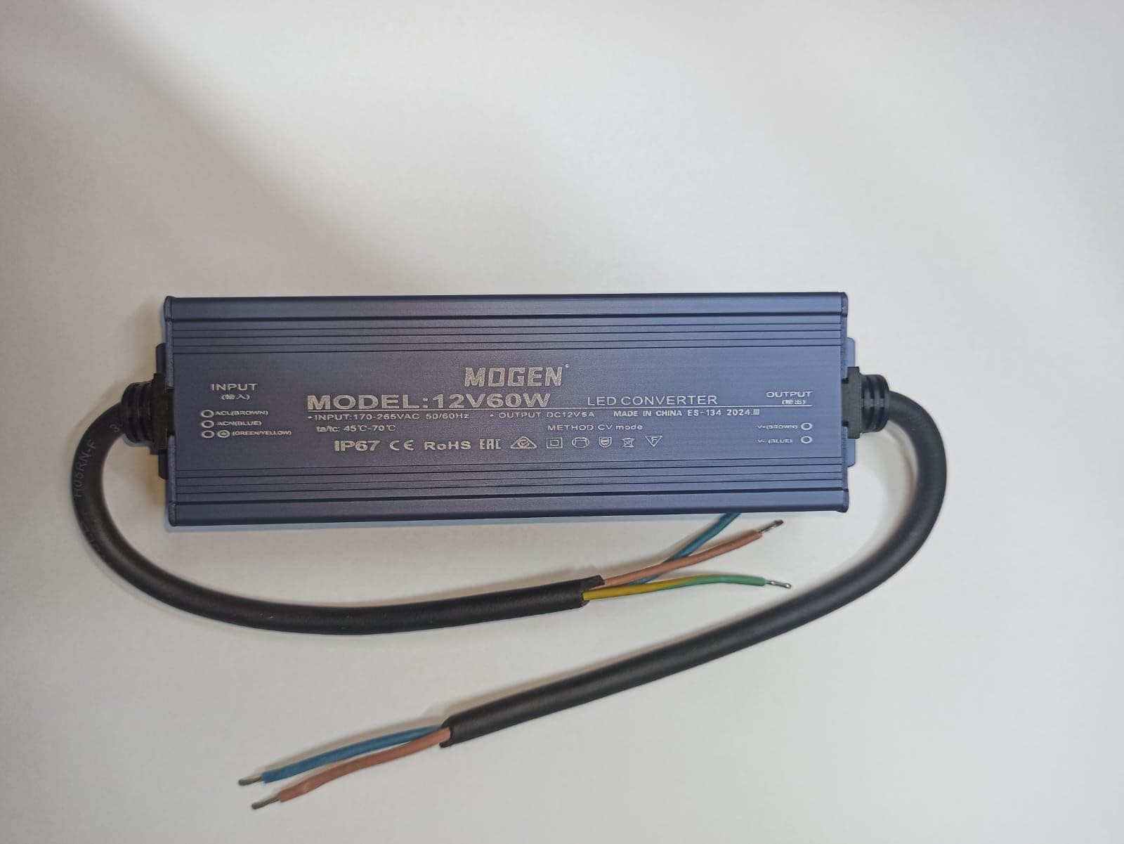 Outdoor Waterproof LED Driver Ultra Slim Constant Voltage LED Transformer Adapter, AC to DC Low Voltage Switching Power Supply (IP67 (12v 60w)