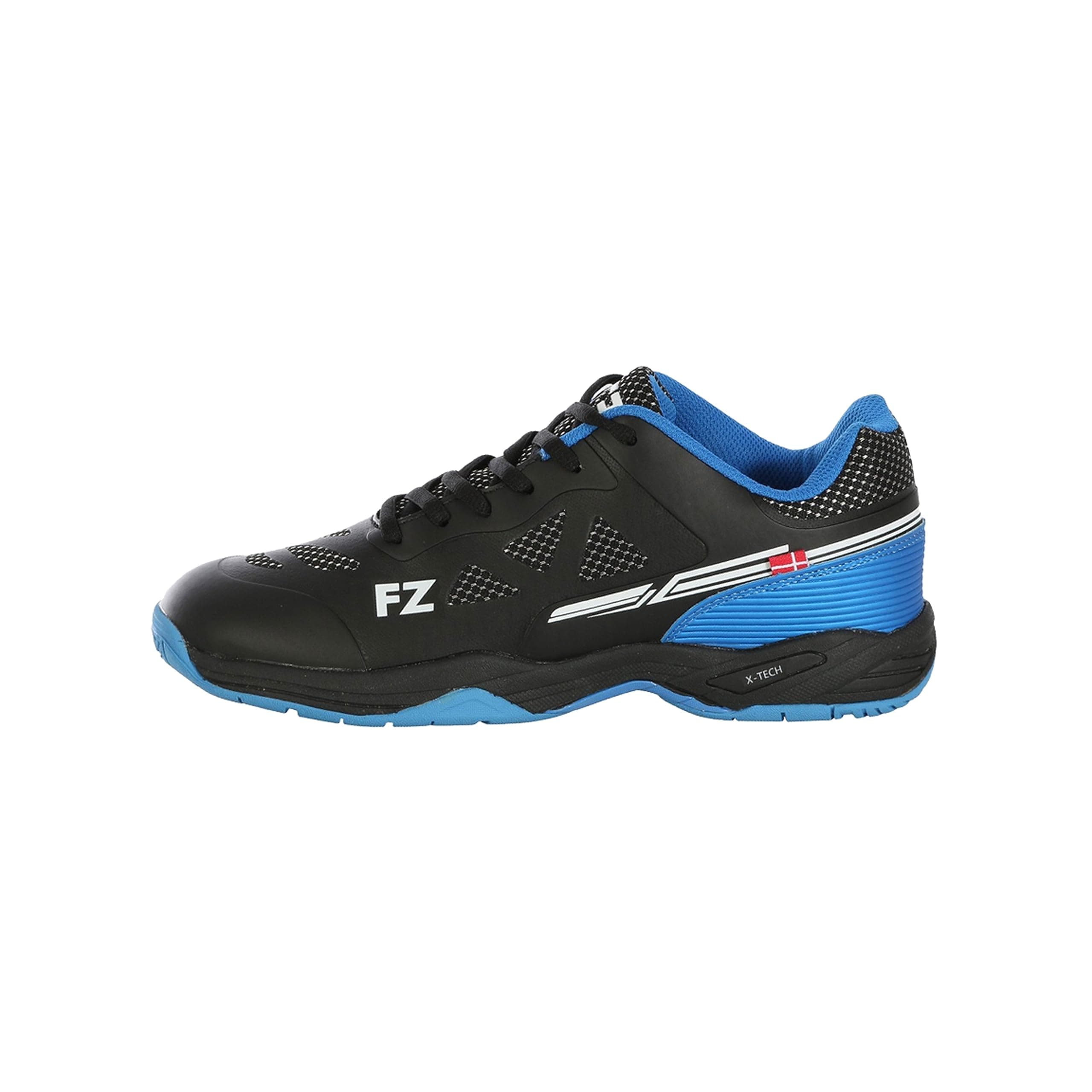 FZ Forza Brace Non-Marking Men Badminton Shoes, Black for Indoor Sports, Squash, Volleyball, Table Tennis