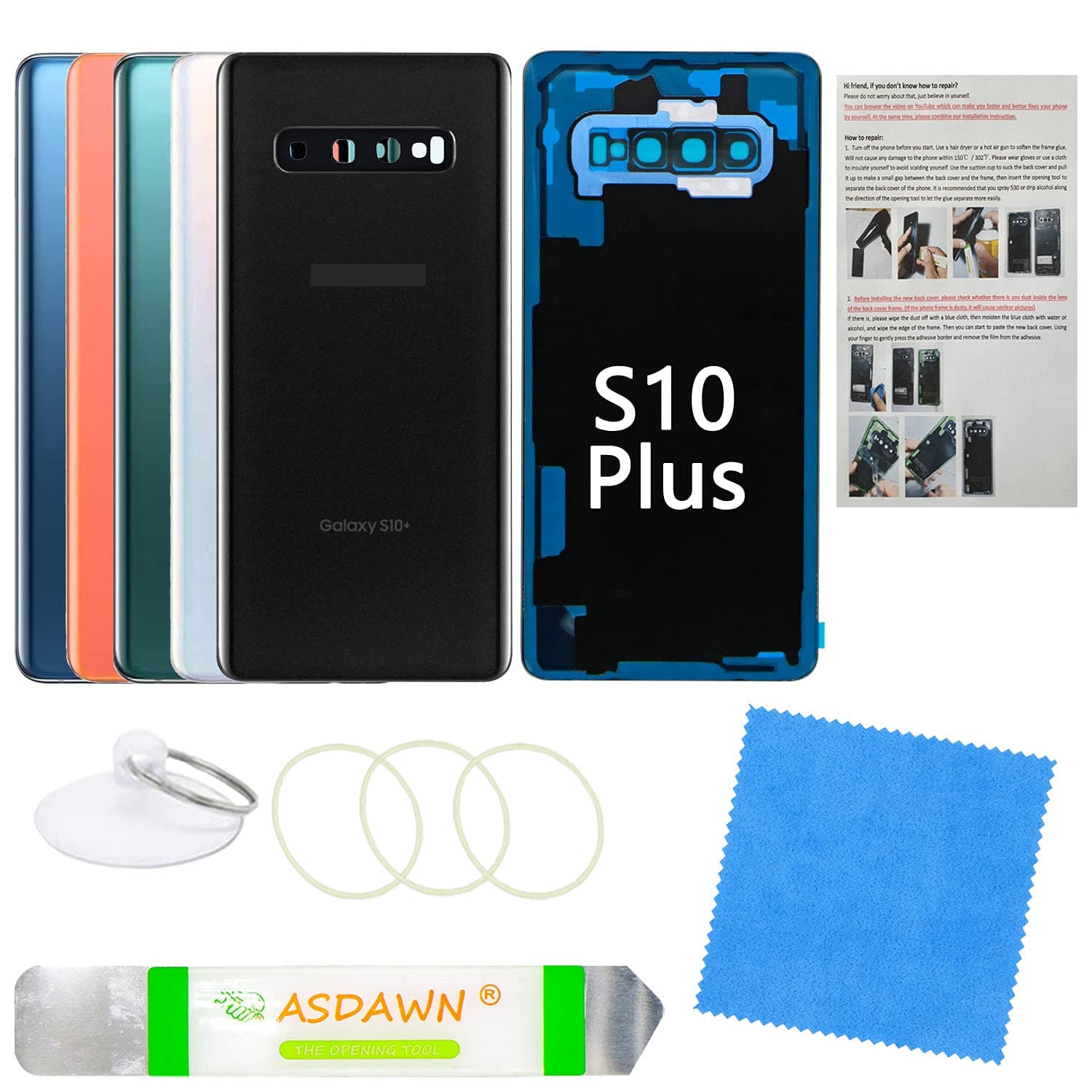 for Samsung Galaxy S10 Plus Back Cover Glass Replacement