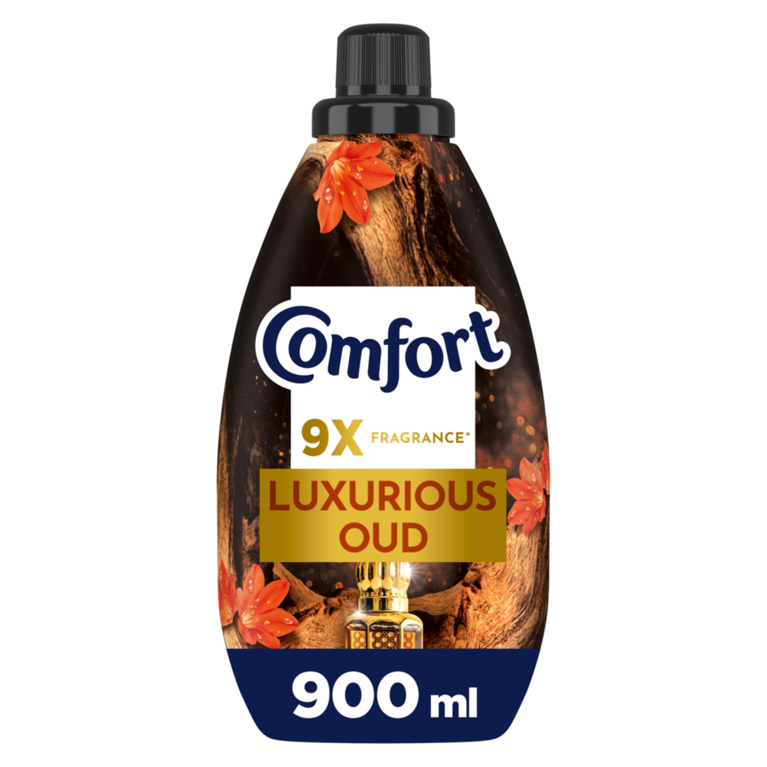 Comfort Concentrate Fabric Softener, Luxurious Oud, 9x fragrance, 900ml,Packaging may vary
