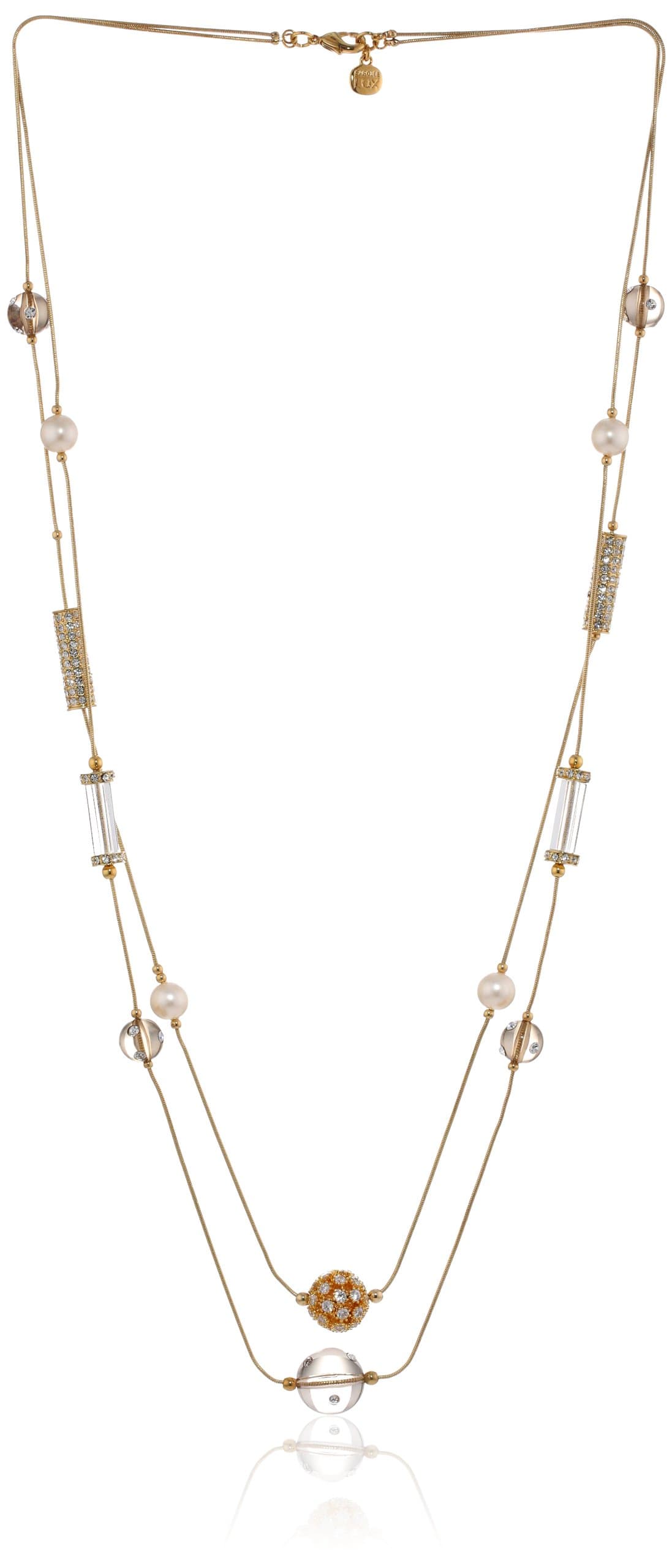 "Barcelona Baubles Two Row Illusion Necklace, 35"