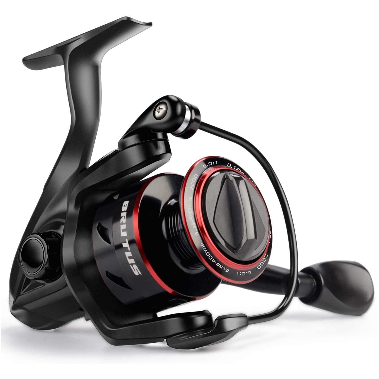 Brutus Spinning Reel, Freshwater Spinning Fishing Reels, Graphite Frame, CNC Aluminum Spool, 5.0:1 Gear Ratio, 4+1 Ball Bearings.
