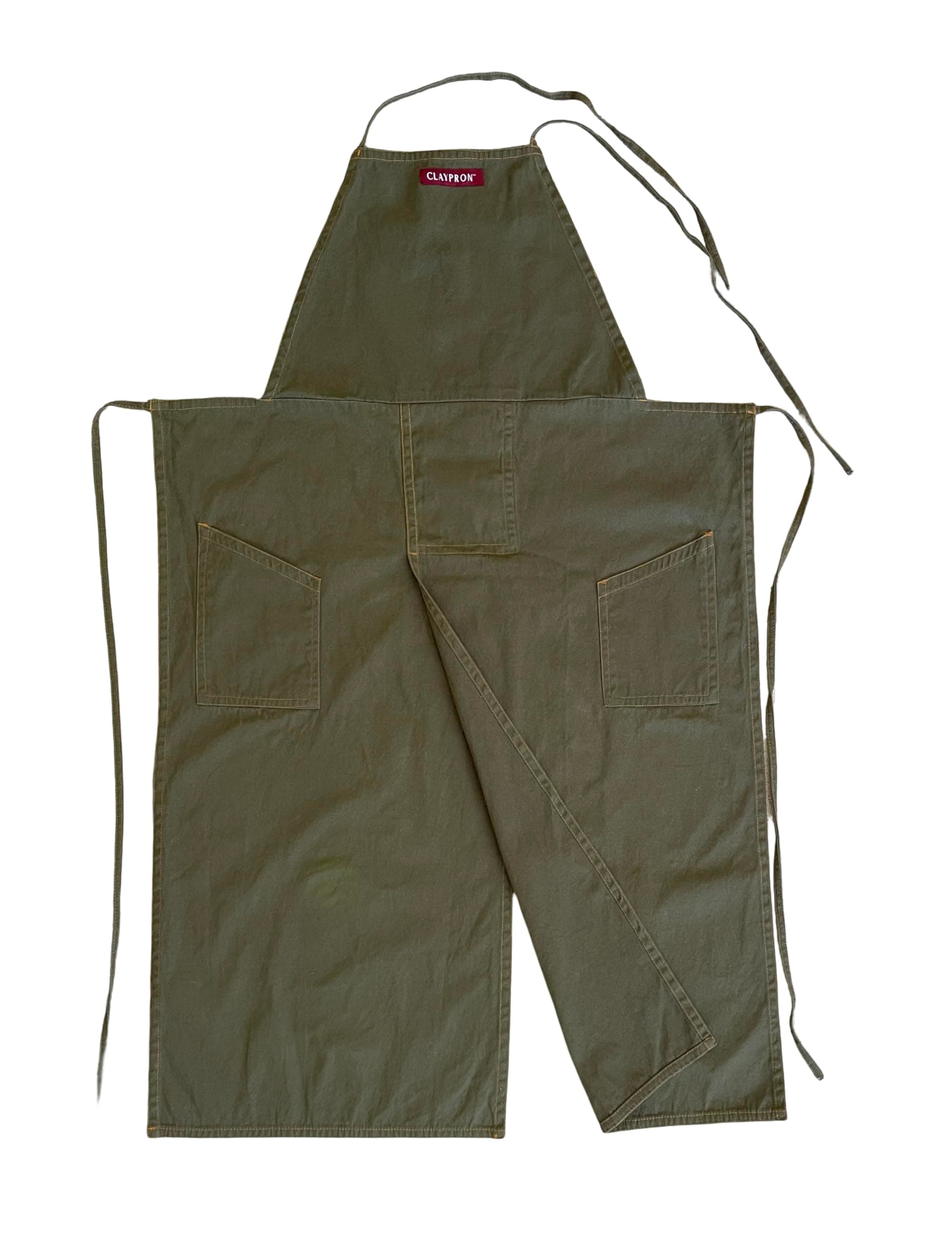 Kitchen Artist Split Overlapped Apron (Olive Green)