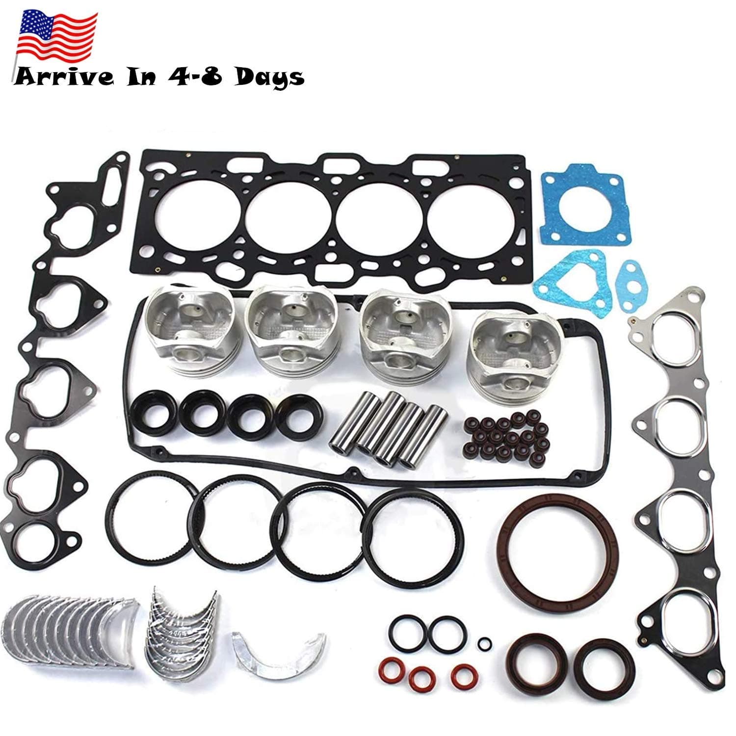 4G94 2.0L Natural Aspiration Engine Rebuild Kit - SINOCMP Excavator Parts for 02-07 Lancer Mitsubishi Engine, 3 Month Warranty