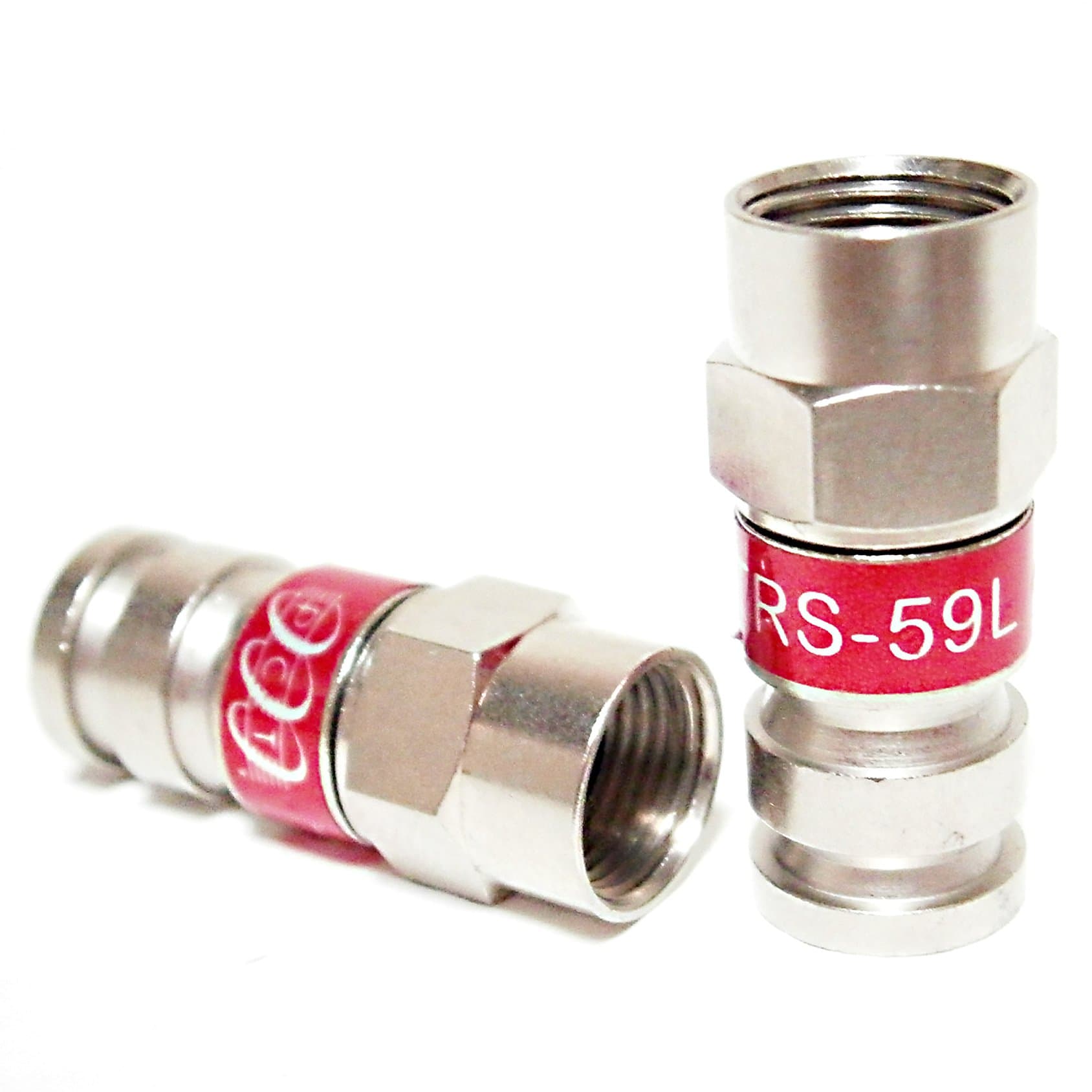 50 Pieces RG59 PCT-TRS-59 UNIVERSAL COAXIAL COMPRESSION FITTING All Brass Connector VIDEO SIGNAL 18mm STROKE LENGTH