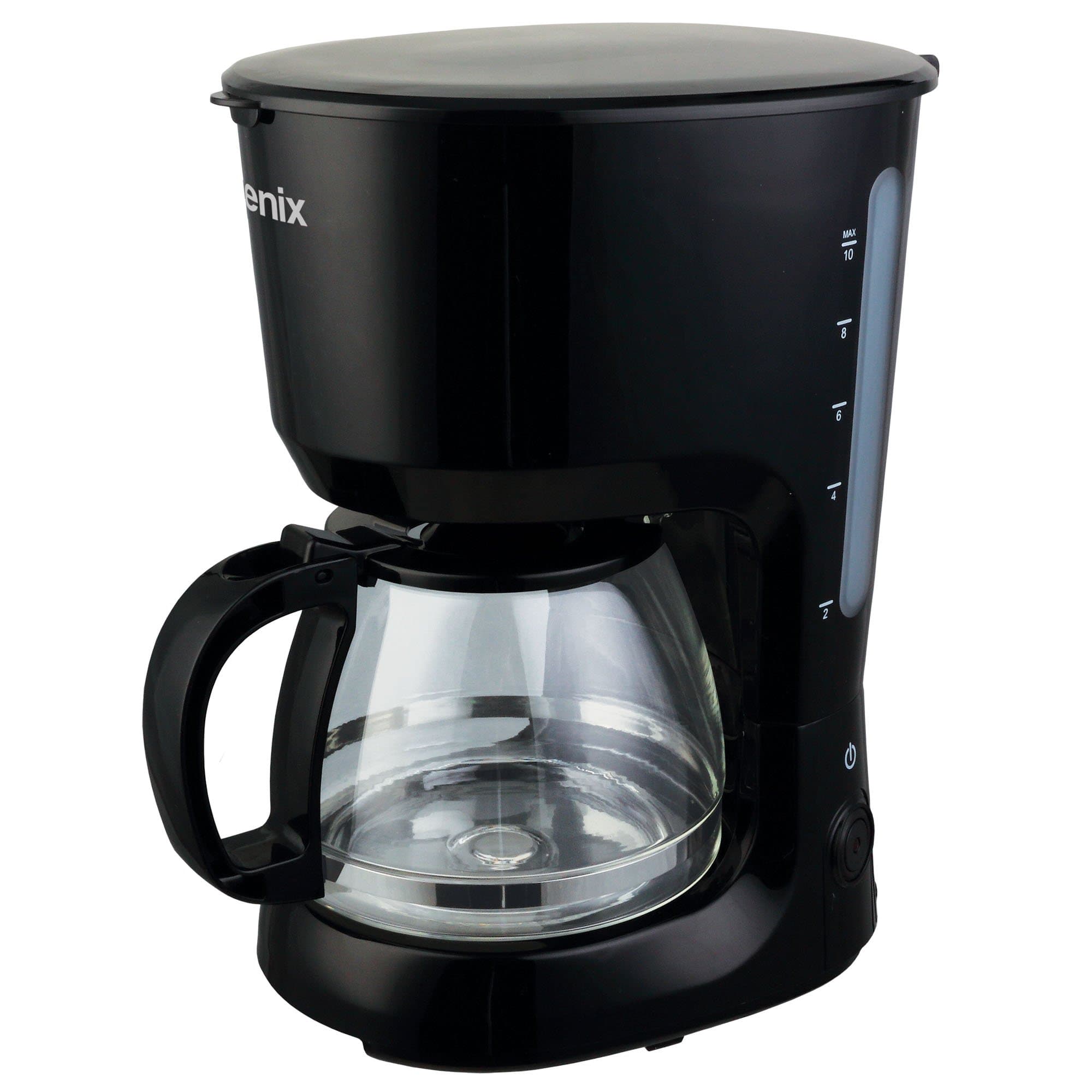 Igenix IG8127 Filter Coffee Maker, 10 Cup Carafe, Anti Drip and Keep Warm Function, Removable Funnel for Easy Cleaning, 1.25 litres, External Water Level Gauge, Black