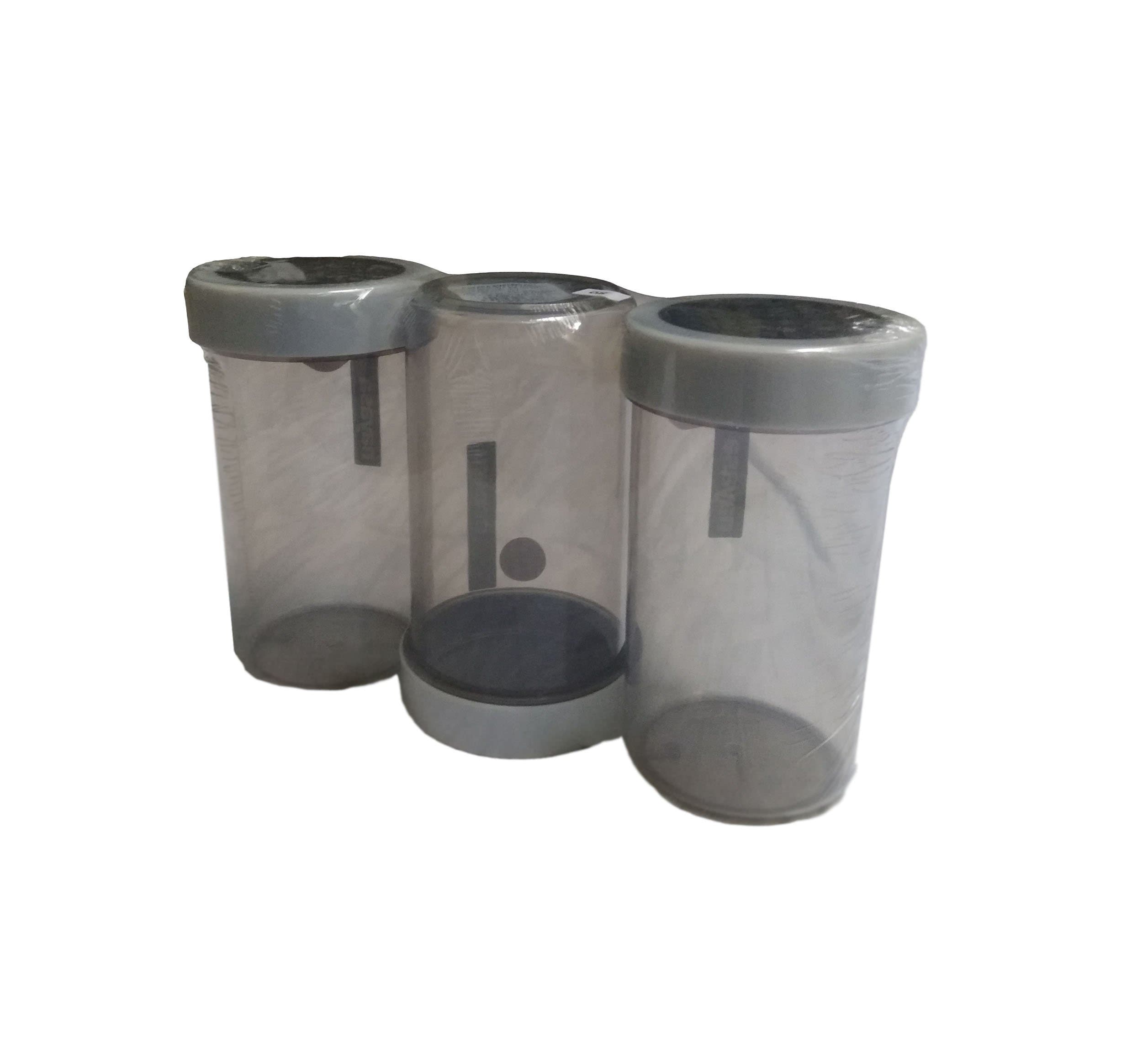 Nayasa Plastic Retro 2 Litres BPA Free Food Grade Airtight Kitchen Storage Container - Set Of 3 | Grey