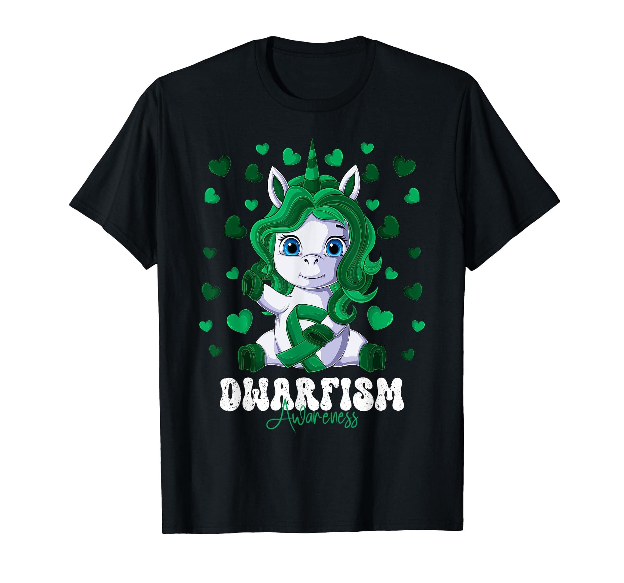 Dwarfism AwarenessMonth Green Ribbon Unicorn T-Shirt