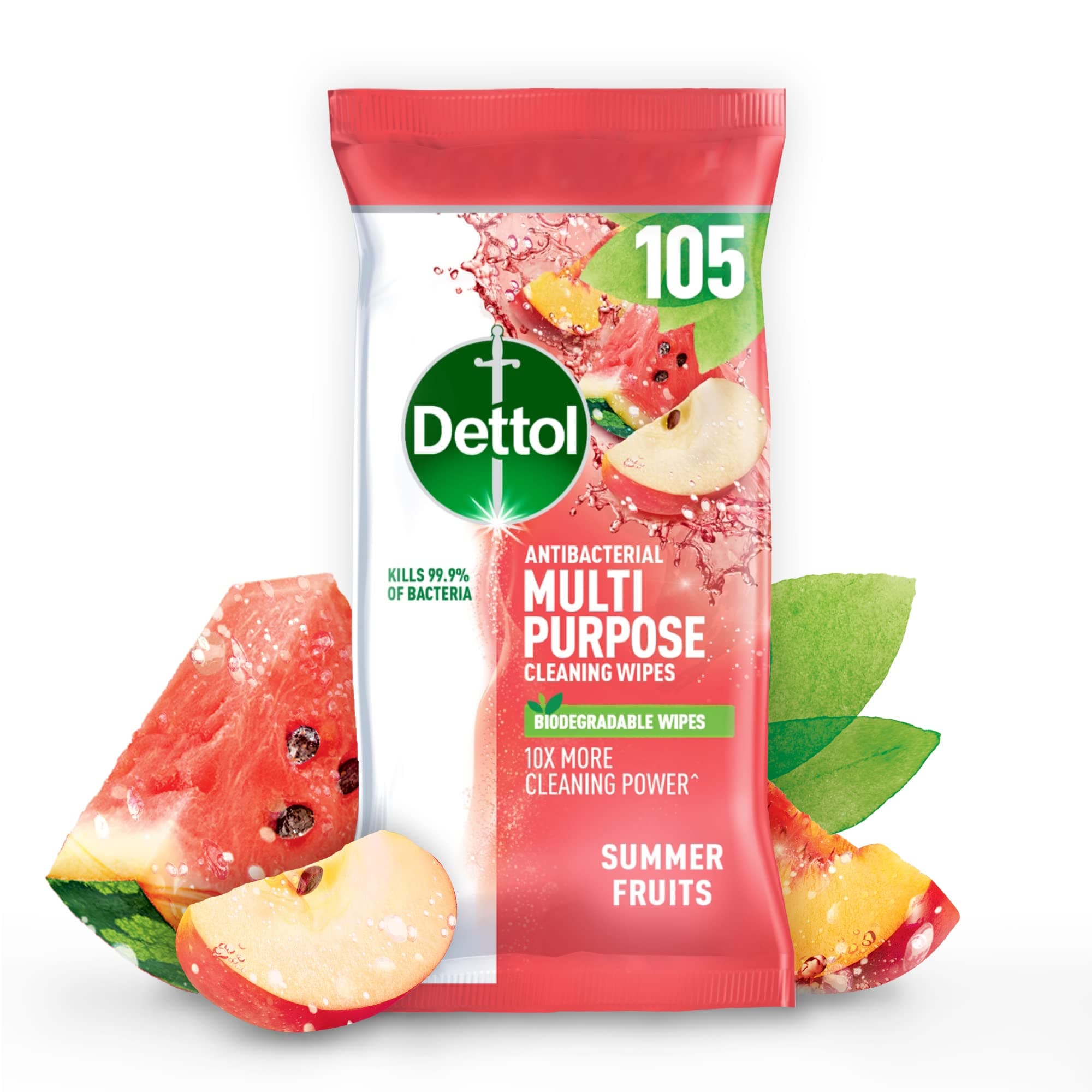 Dettol Antibacterial Cleaning Wipes Summer Fruits 105's