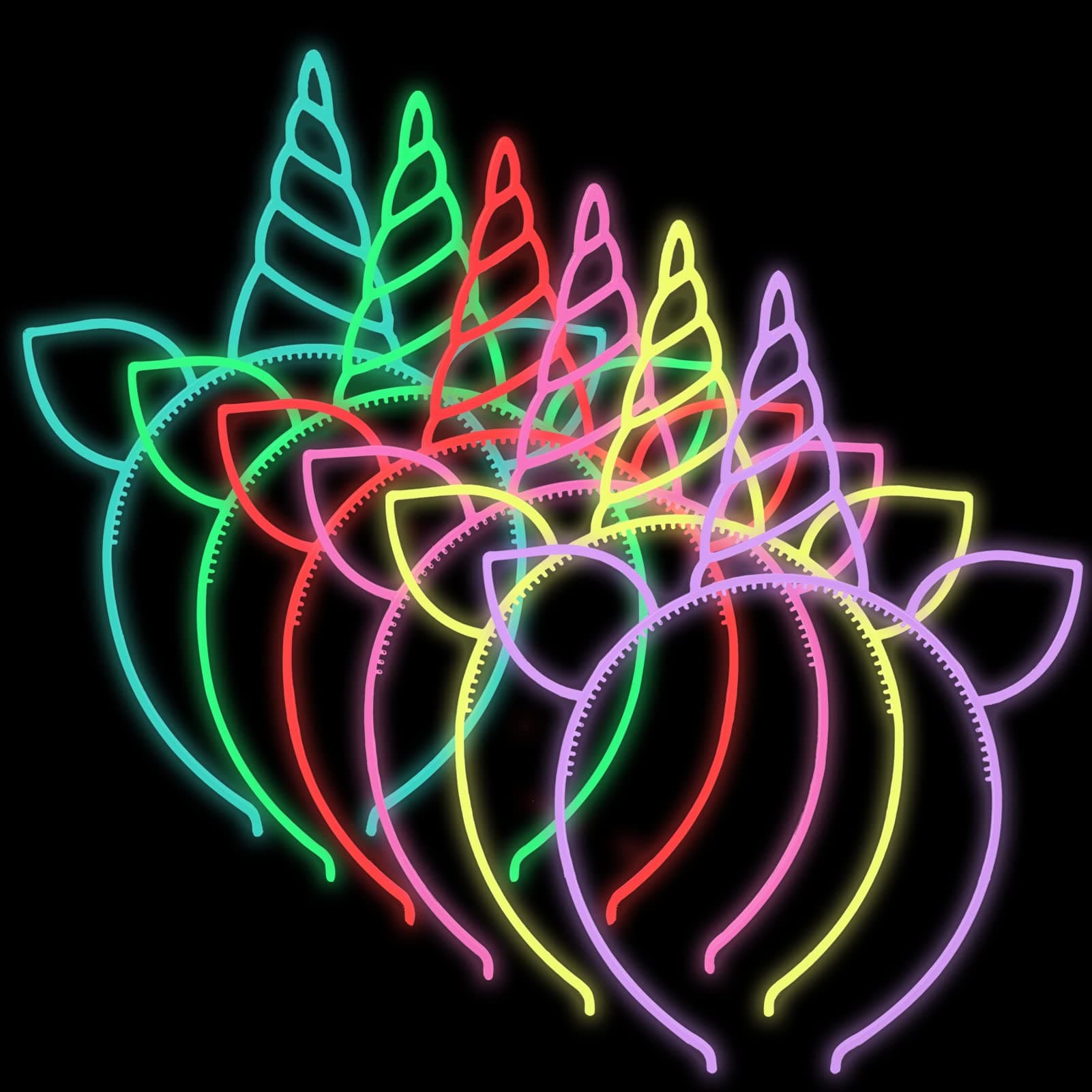 Glow in The Dark Party Supplies Cat Ear Crown Heads for Birthday Party Halloween Party