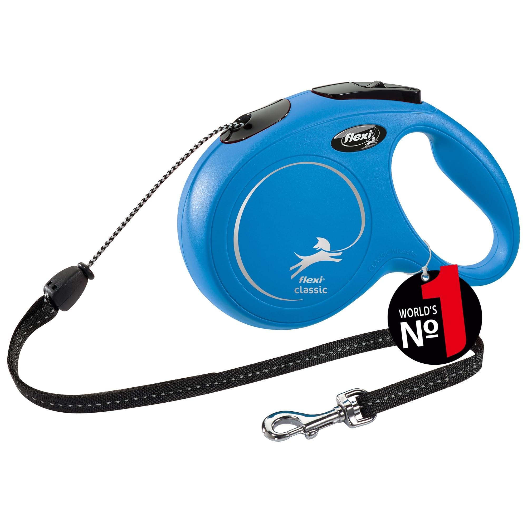 flexi New Classic Cord Retractable Lead Blue Medium 8m 20kg