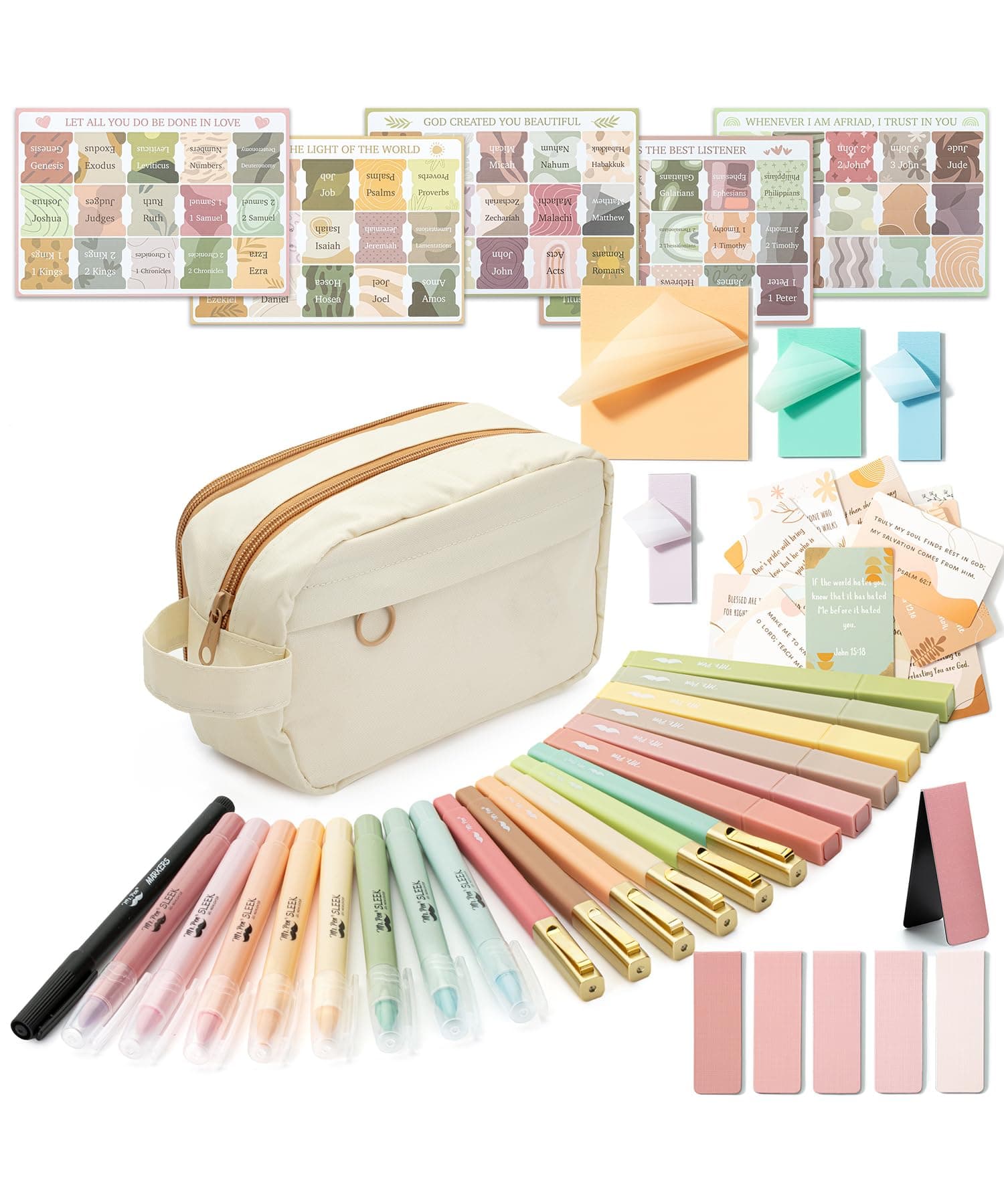 Mr. Pen- Bible Journaling Kit, Bible Study Supplies, Smudge Proof Bible Highlighter and Pen, Smudge Proof Bible Pen, Bible Journaling Kit for Gift, Bible Learning Tool, Bible Study Kit, Pencil Case