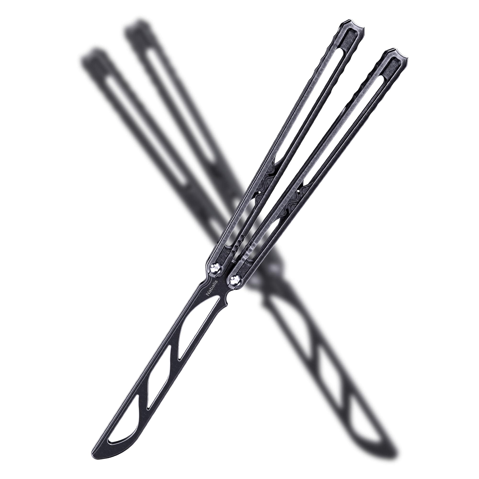 Nabalis Canyon Balisong Trainer Butterfly Knife Balisong, With Stainless Steel Handle & Blade Balisong Trainer, Unsharpened, for Practicing Flipping, Blunt Practice, No Edge Tool