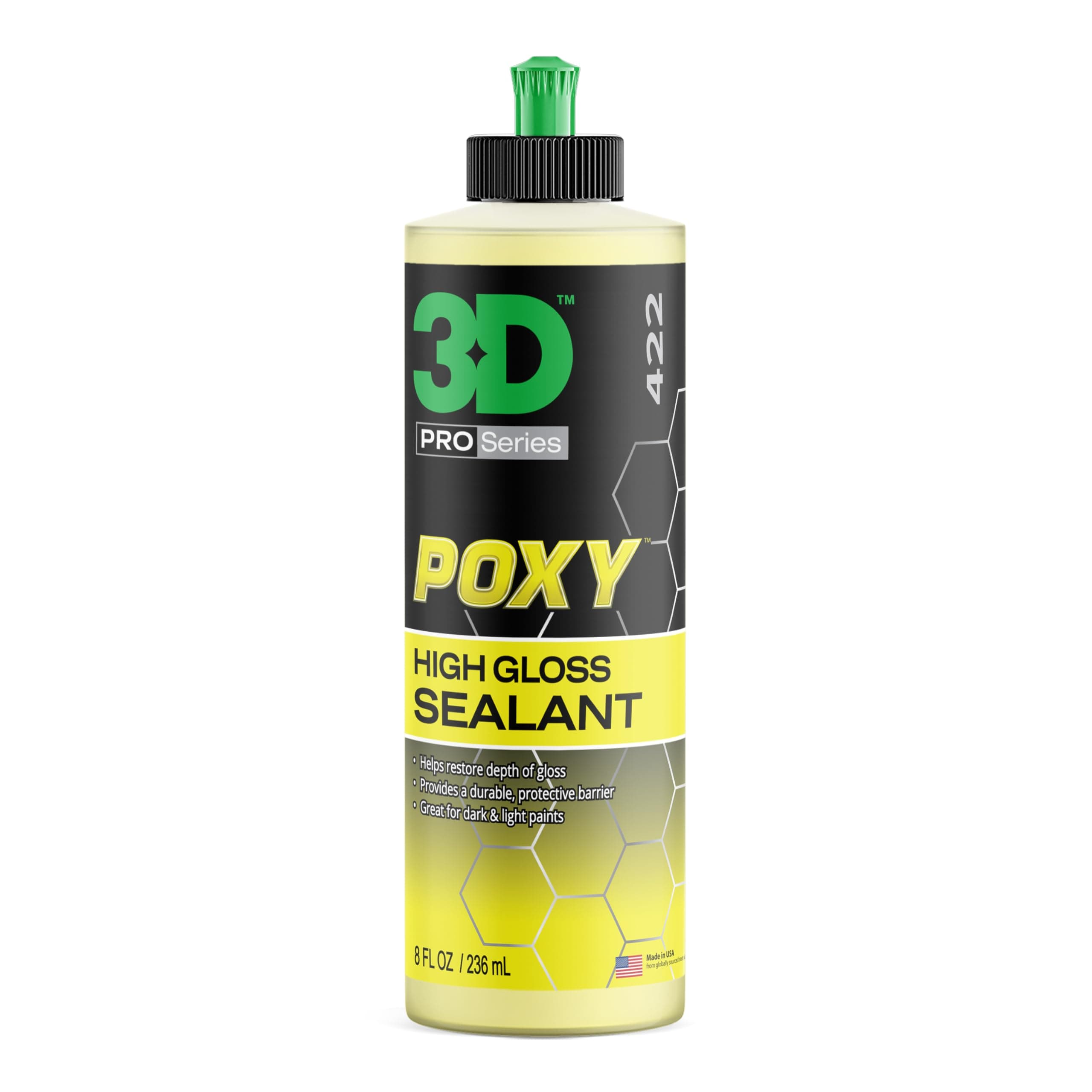 3D POXY Montan Wax Sealant – Long Lasting Hybrid Car Wax for High Gloss Finish & Paint Protection | Non-Staining Formula | Easy to Apply | Made in USA |8 oz