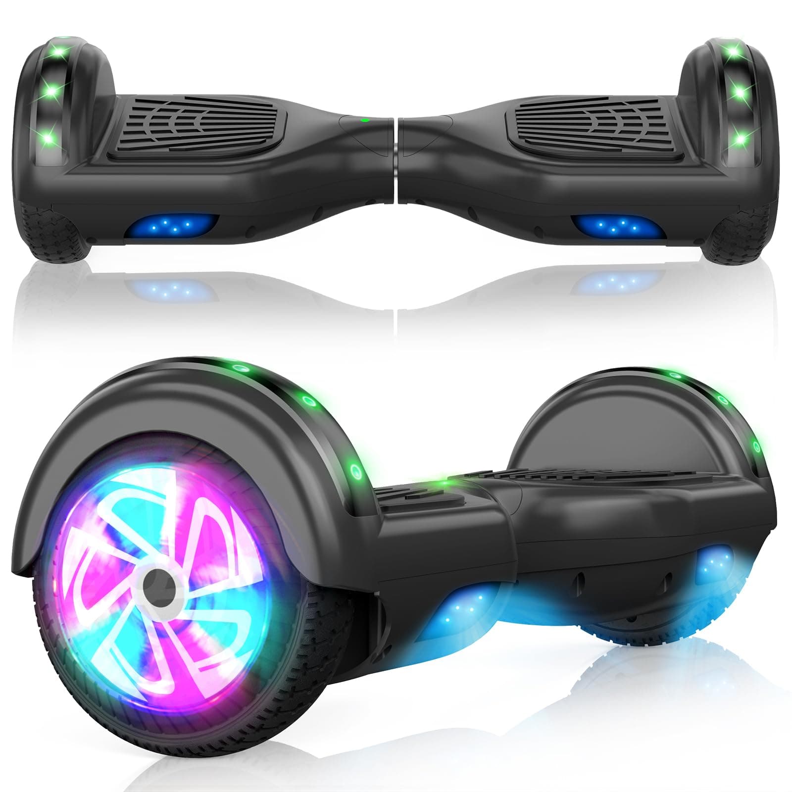 UNI-SUN Self Balancing Scooter for Kids, 6.5" Two Wheels Scooter with Bluetooth and Lights for Girls Boys Kids Adults