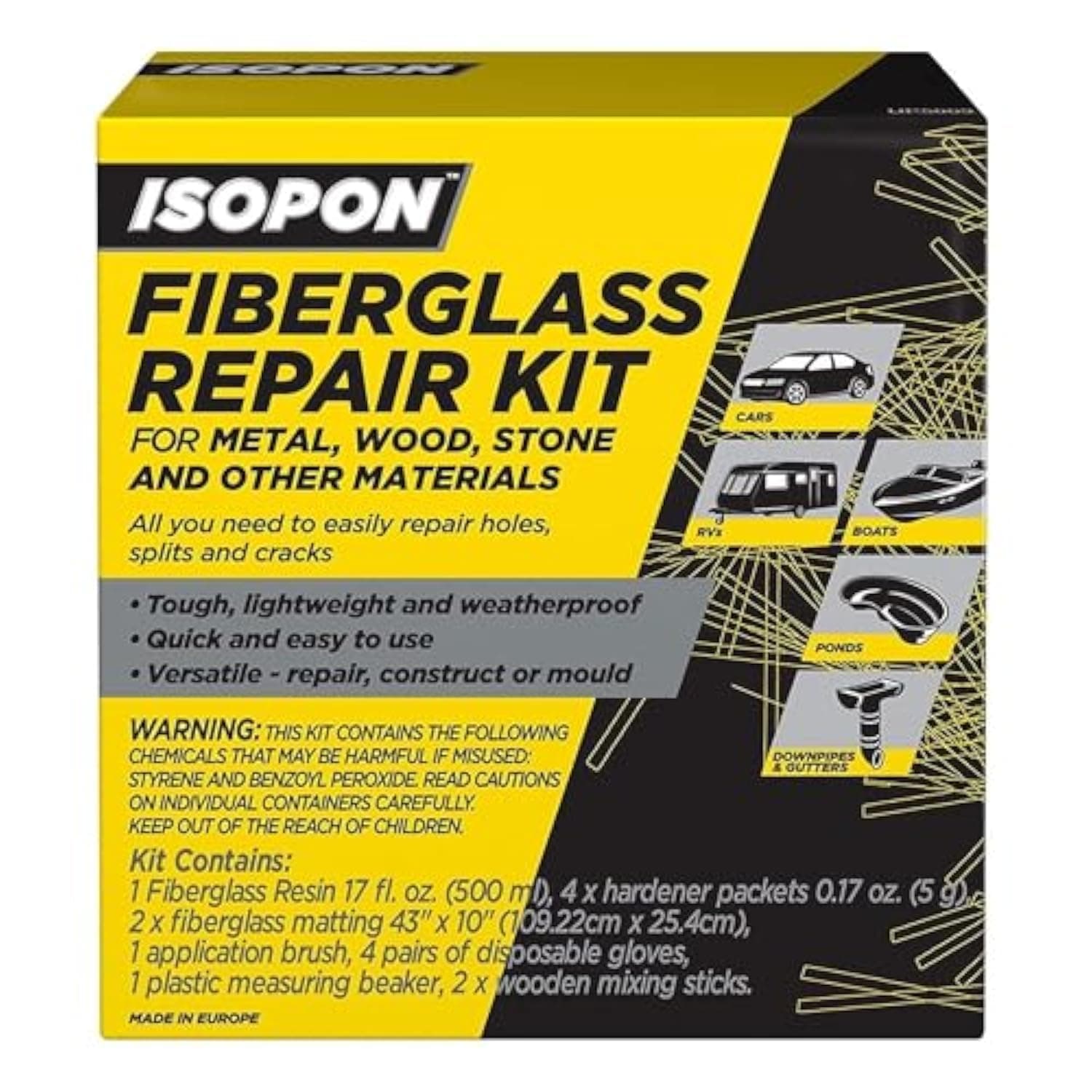 Isopon Fiberglass Repair Kit, Up5009