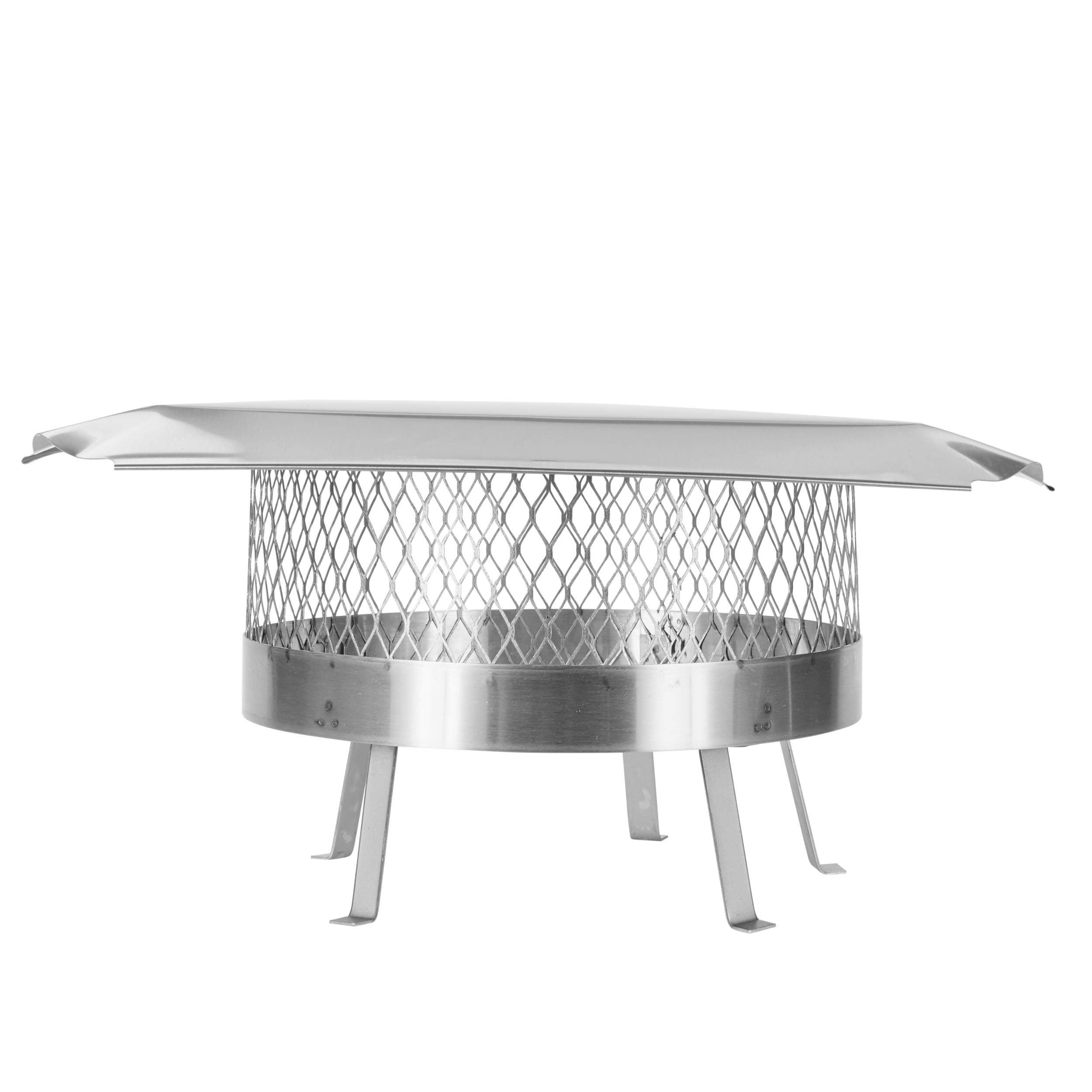 Draft King SS818U Round Slip In Stainless Steel Single Flue Chimney Cap with Legs Welded onto the Cap, 18" Diameter