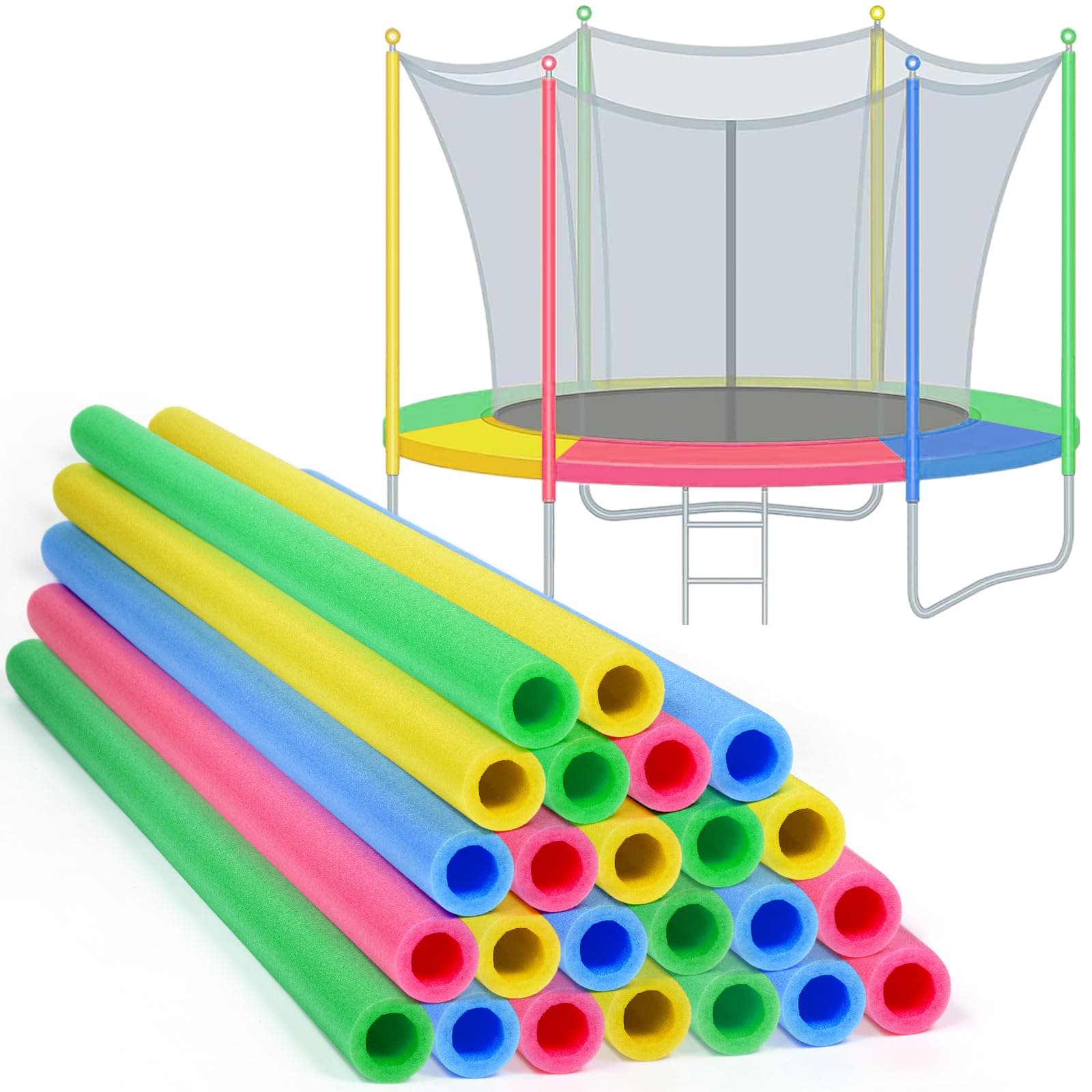 12 Pcs Trampoline Pole Foam Sleeve 35.4" Length 2026 Upgrade Materials Waterproof Trampoline Poles Cover Replacement for Outdoor Accessories