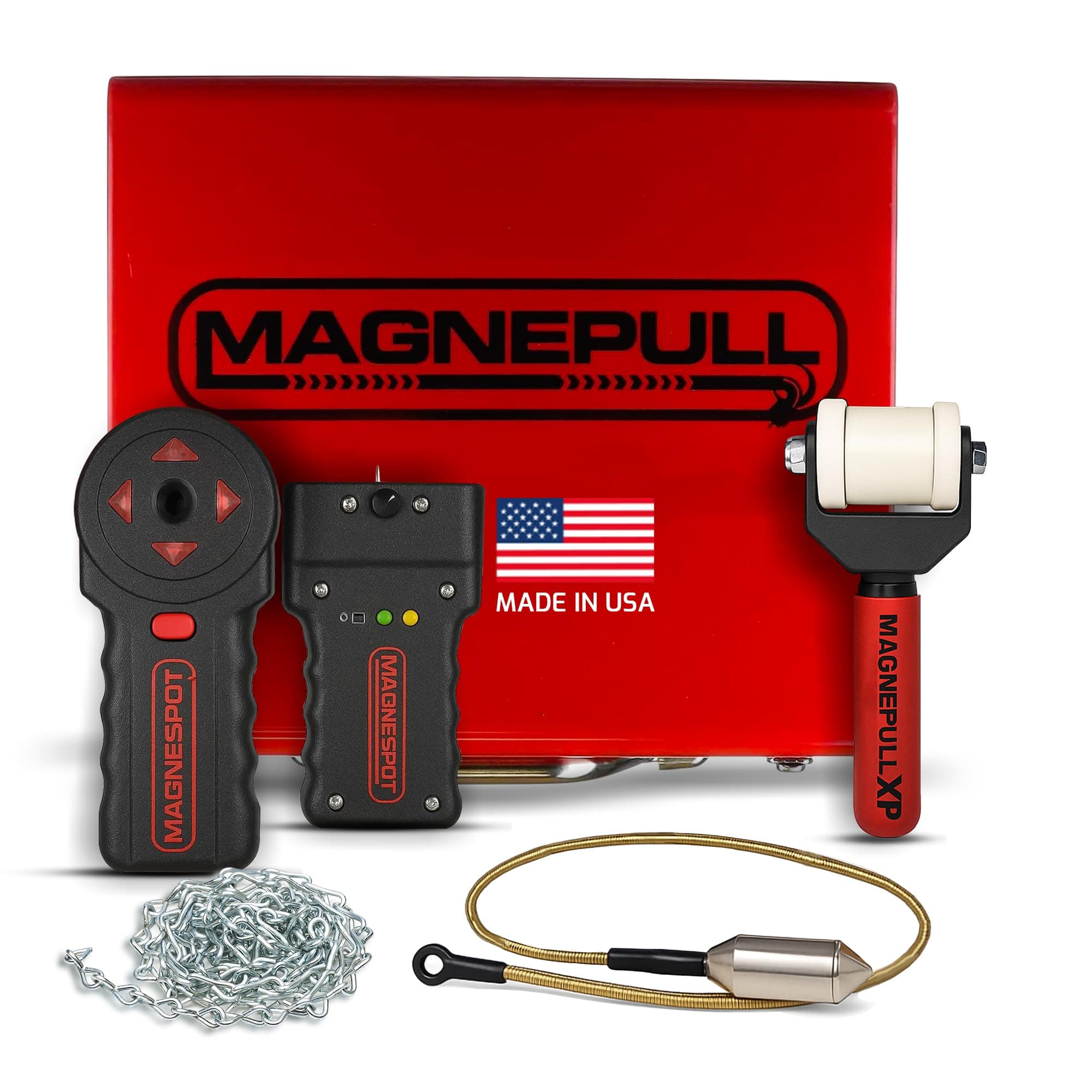 Magnepull XP1000-MC-XR-1 Magnetic Wire Puller for Electrical Tools W/Flexible Steel Leader & Magnespot Reference Point Locator for Locating Drill Spots Through Walls or Floors