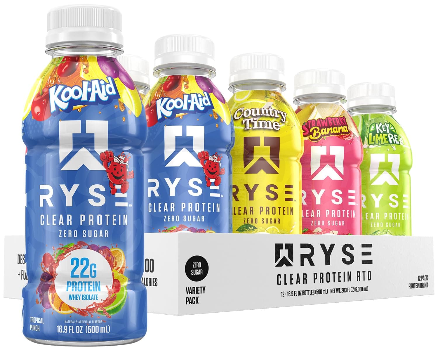 RYSE Clear Protein RTD (12 Pack, Variety Pack)