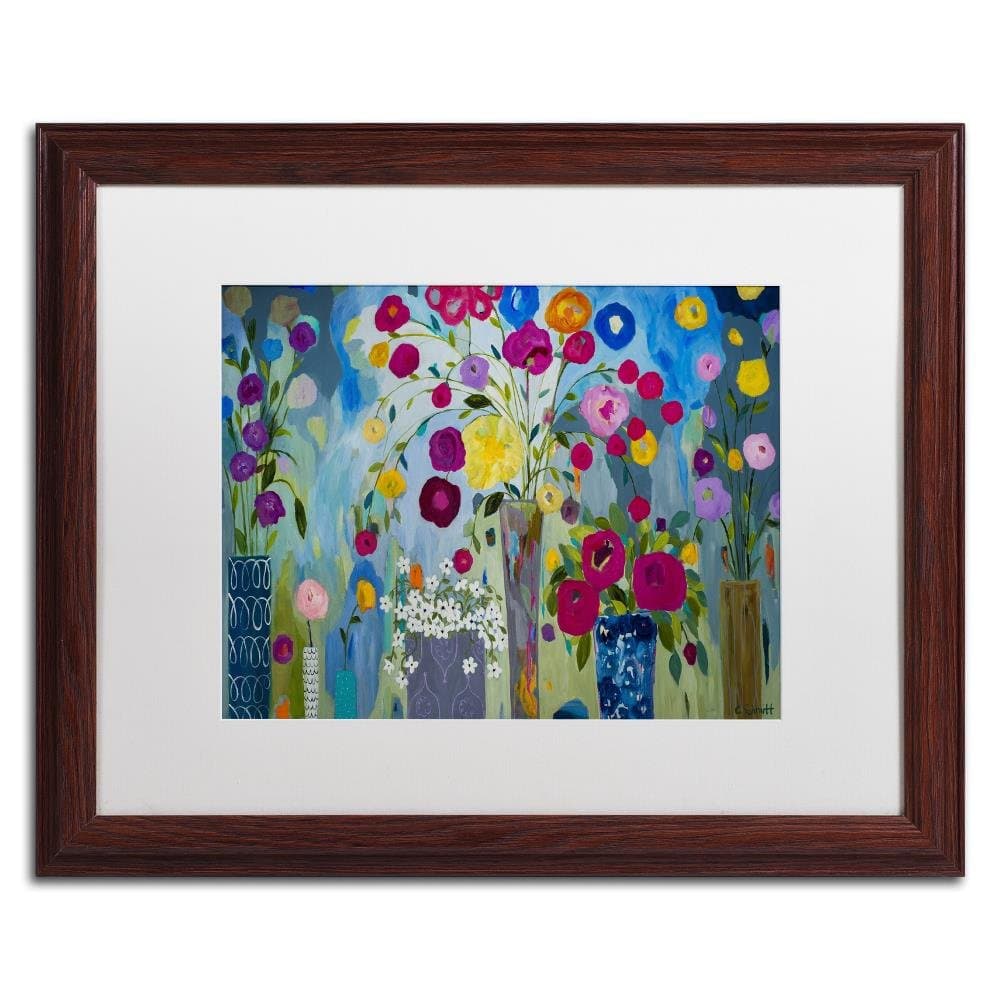 Pincha Mayurasana by Carrie Schmitt, White Matte, Wood Frame 16x20-Inch