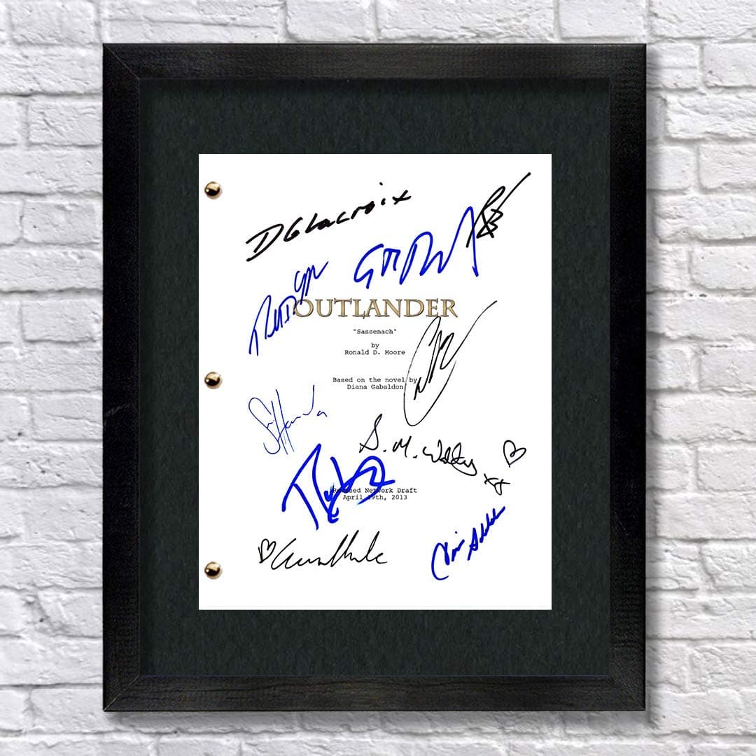 Outlander TV Show Archie Cast Autographed Signed Reprint 8.5x11 Script Framed 13x15 Claire Jamie Murtagh Brianna Randall Fraser Frank Randall Rupert Dougal Mackenzie Angus Mhor