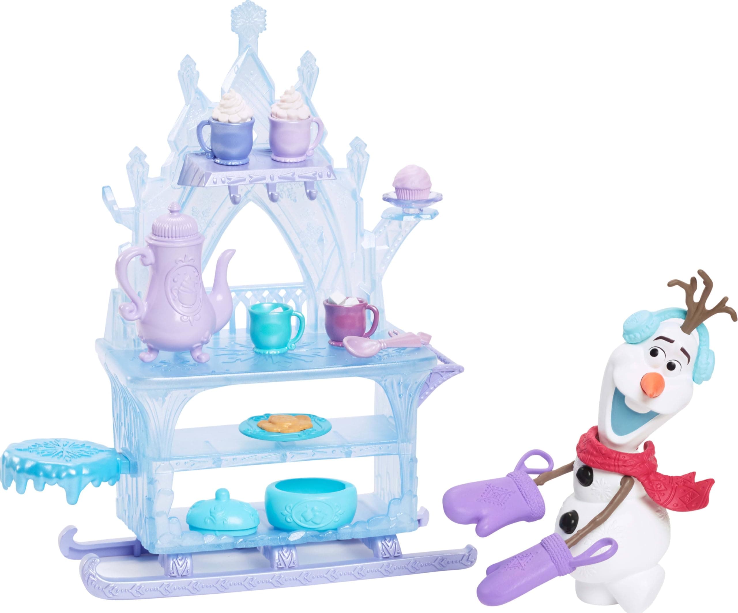 Mattel Disney Frozen Olaf Doll & Accessories, Treat Sled Playset with Cart, Food & More Inspired by Frozen: Winter Festival, JBG55