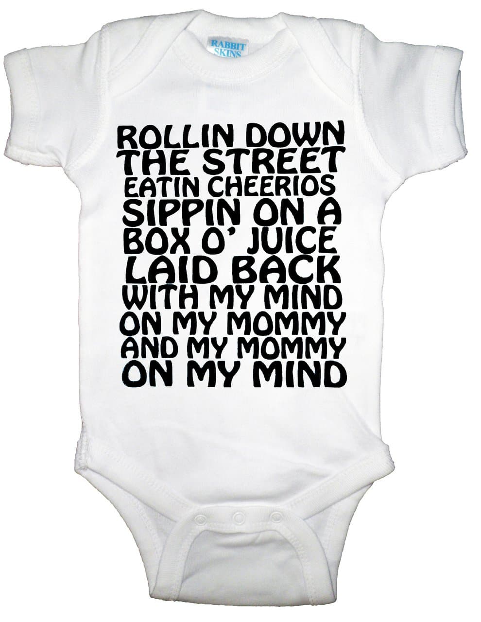U.S. Custom Ink Rollin' Down The Street Black Graphic White Baby Bodysuit (6 Month)