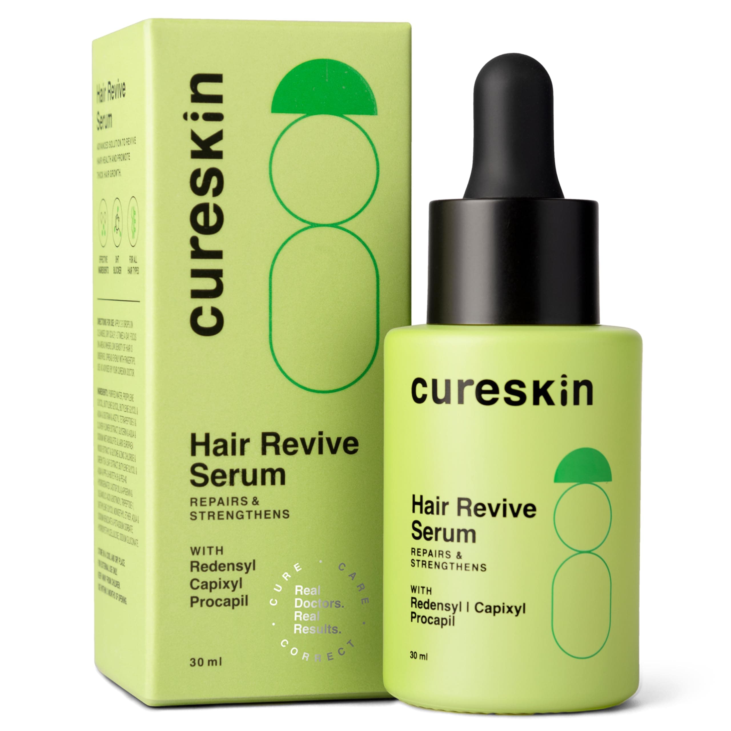Cureskin Hair Revive Serum for Women and Men| Restore Hair Density & Strength with Redensyl, Capixyl & Procapil | Hair Growth Serum for Women and Men, 30 ml (Pack of 1)