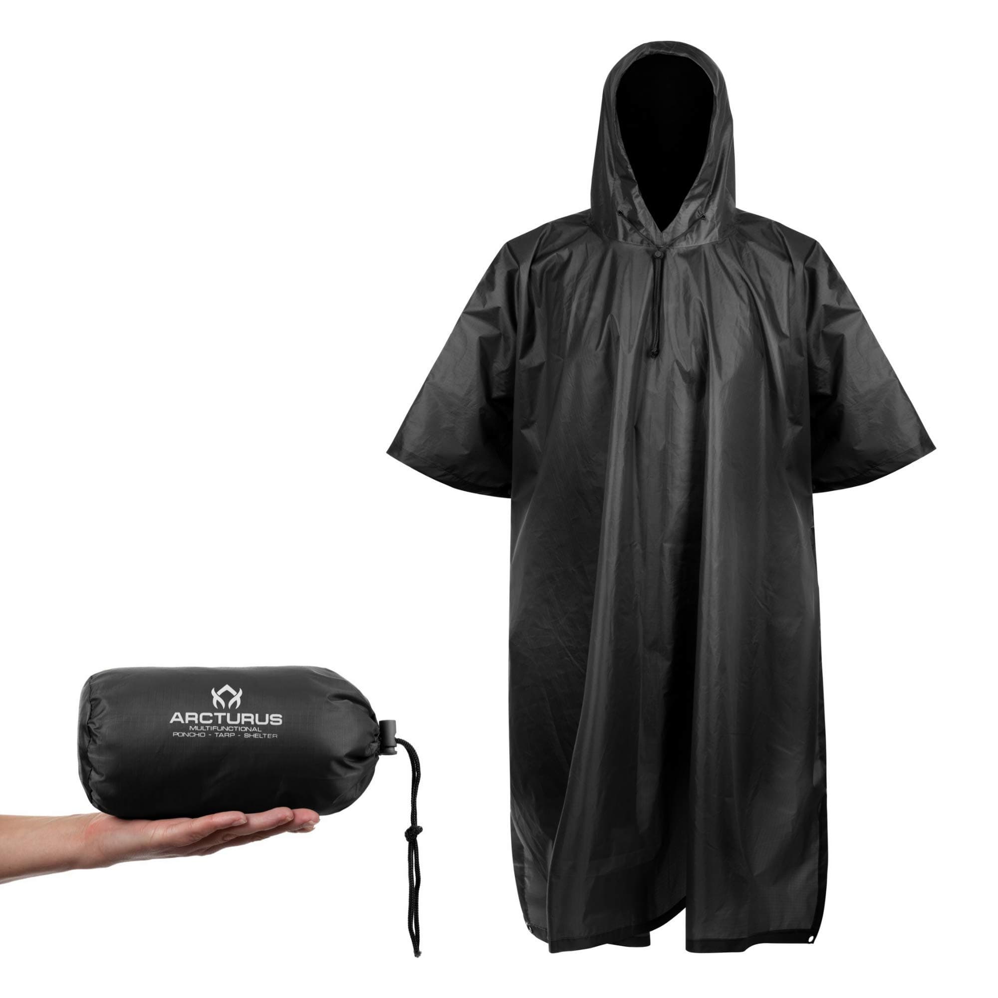 Rain Ponchos | Adjustable Hood | Waterproof Ripstop Nylon | Great for Hunting, Fishing & Camping