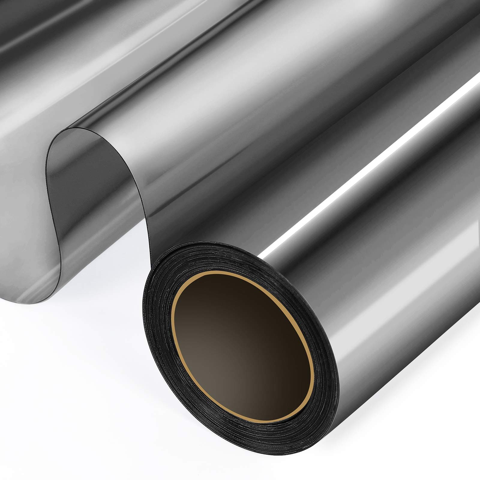 WochiTV One Way Window Film, Window Tint for Home, Heat Control UV Sun Blocking Glass Mirror Tint Non Adhesive Static Cling Reflective Window Privacy Film (Black Silver 23.6 in x 32.8 Ft)