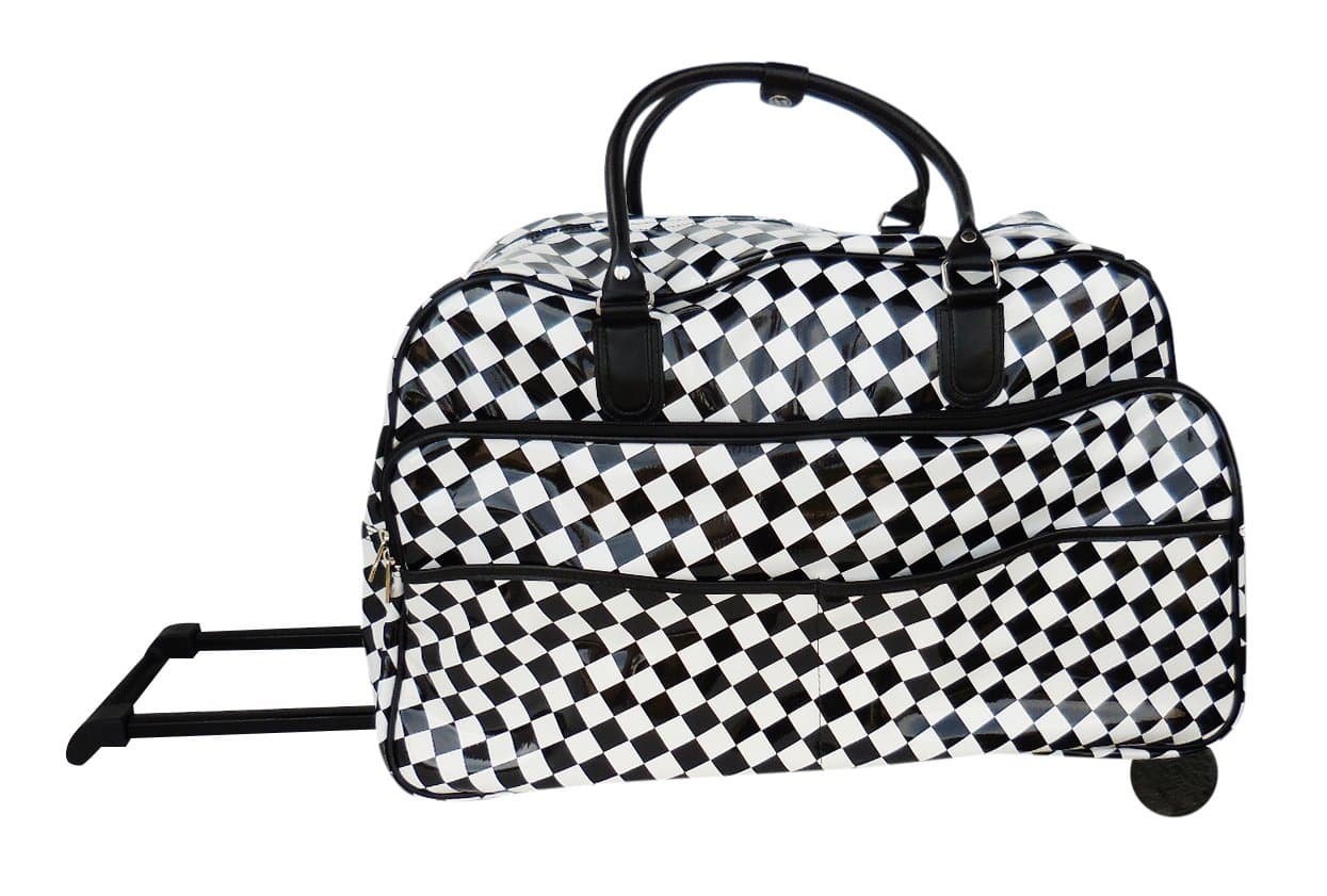 Black & White City Blocks, Wheeled Duffle Bag Carry-On