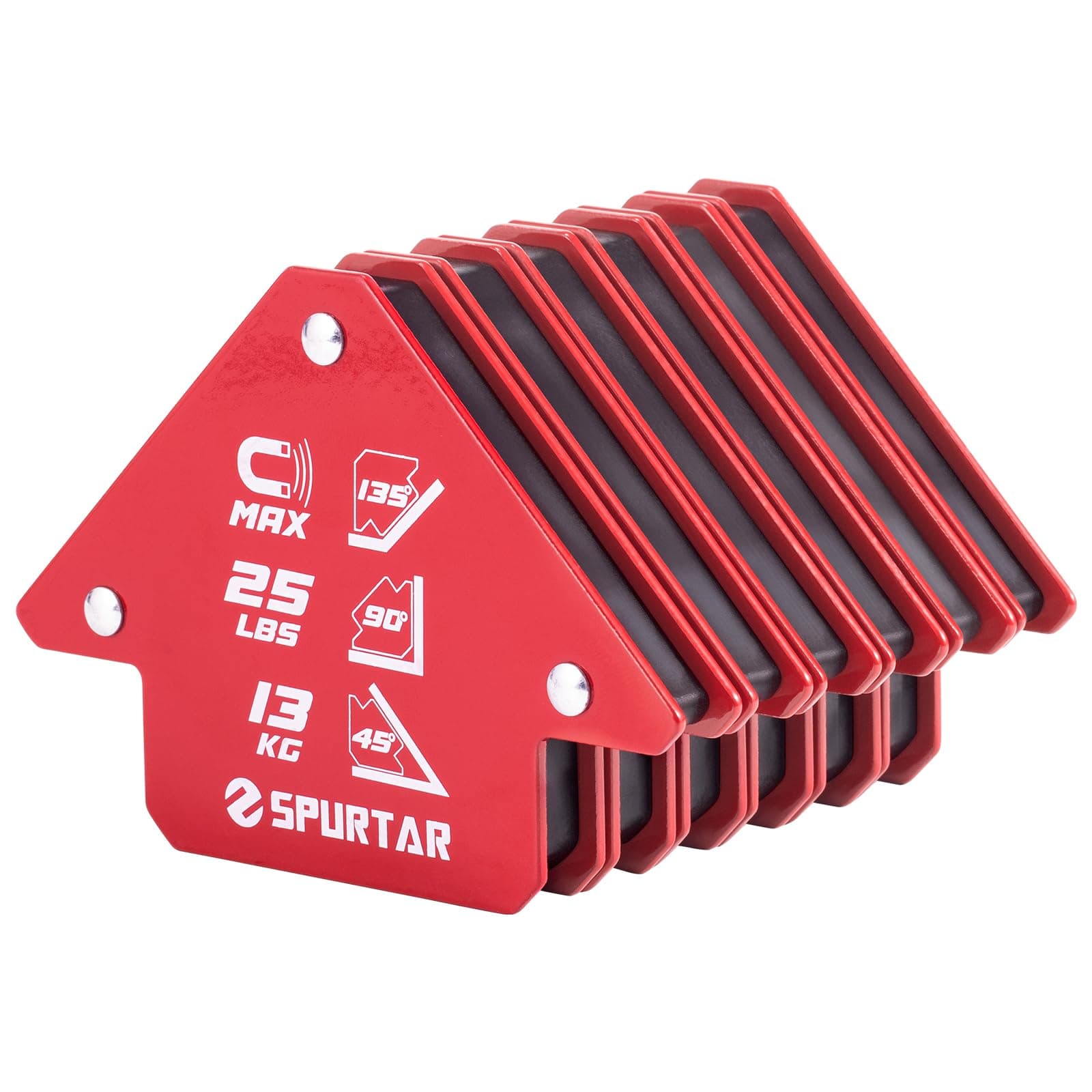 6Pcs 3" 25lb Welding Magnet Strength Strong Welding Magnets and Clamps Magnetic Welding Arrow Holder Metal Working Mig Tools and Equipment 45,90,135 Degree Angle Magnets Welding Tools and Accessories