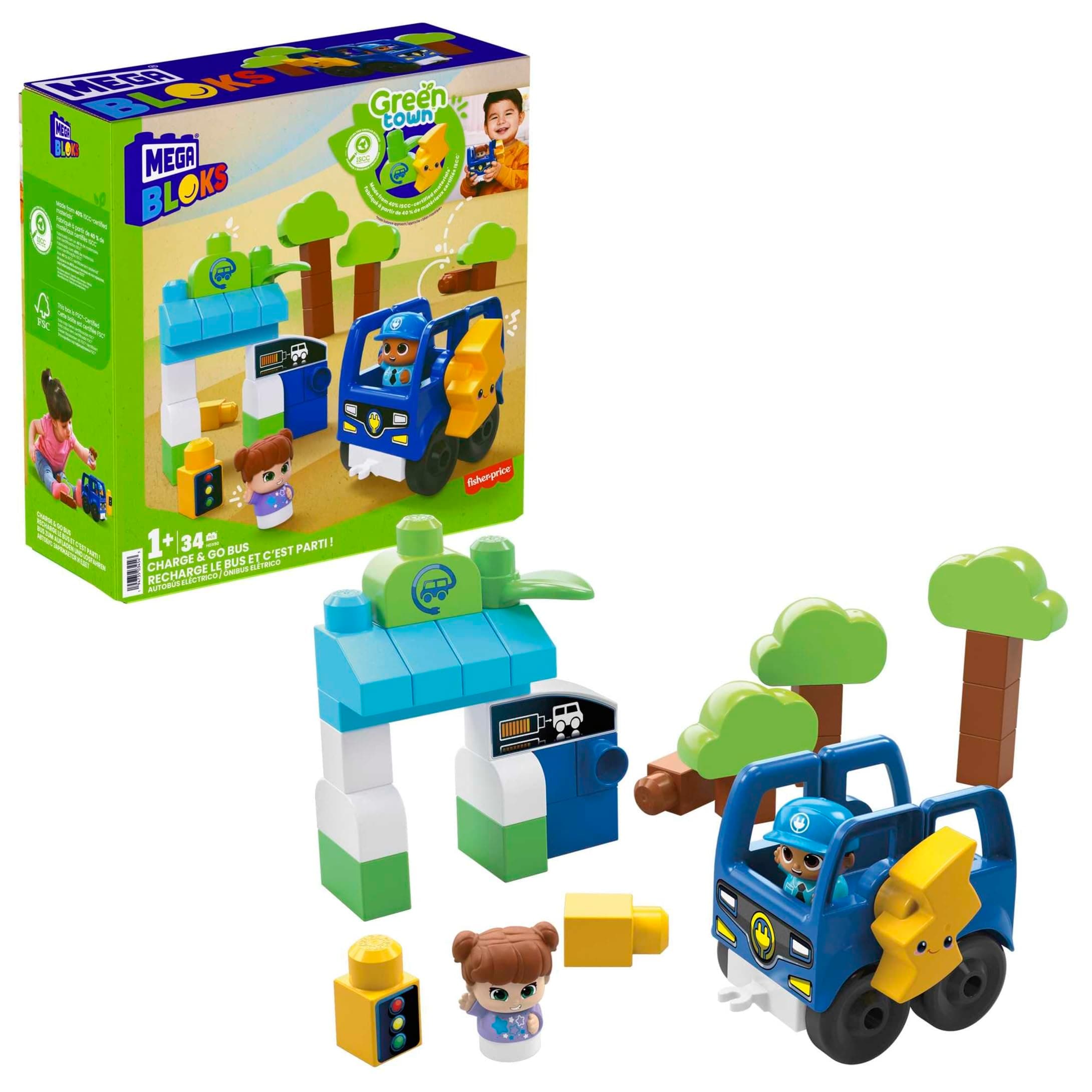Green Town Charge & Go Bus building set (36 pieces)