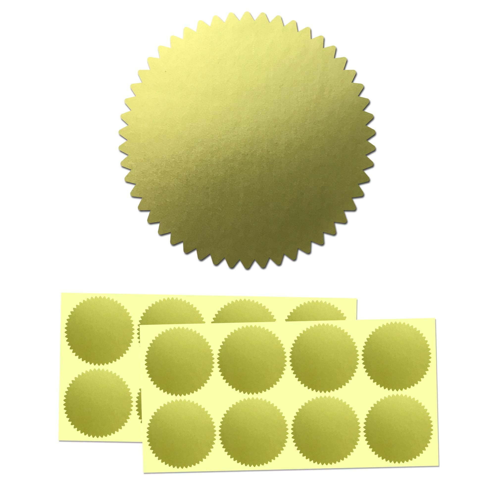 TownStix 200 Pack, Gold Foil Seal Stickers for Certificates - 2" Diameter