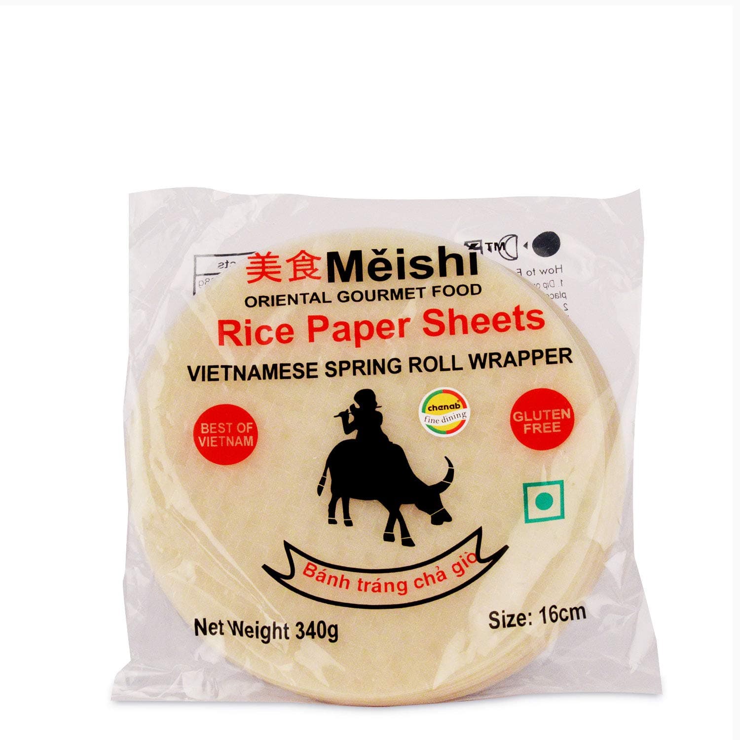 Meishi Vietnamese Gluten Free Spring Rice Paper Roll |16 Cm | 340 Gram | Edible Rice Paper Sheets | Spring Roll Wrapper