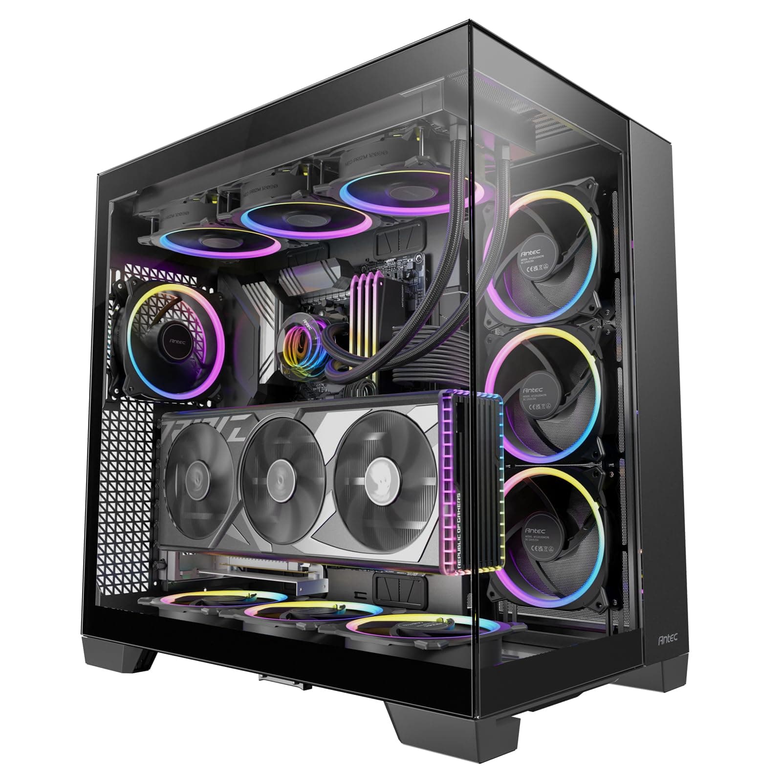C8 Case RTX 40 GPU Support, Independent PSU Cooling, Type-C 10Gbps Port, Seamless Tempered Glass Side Panels, 360mm Radiator Support, Full-Tower E-ATX PC Cabinet