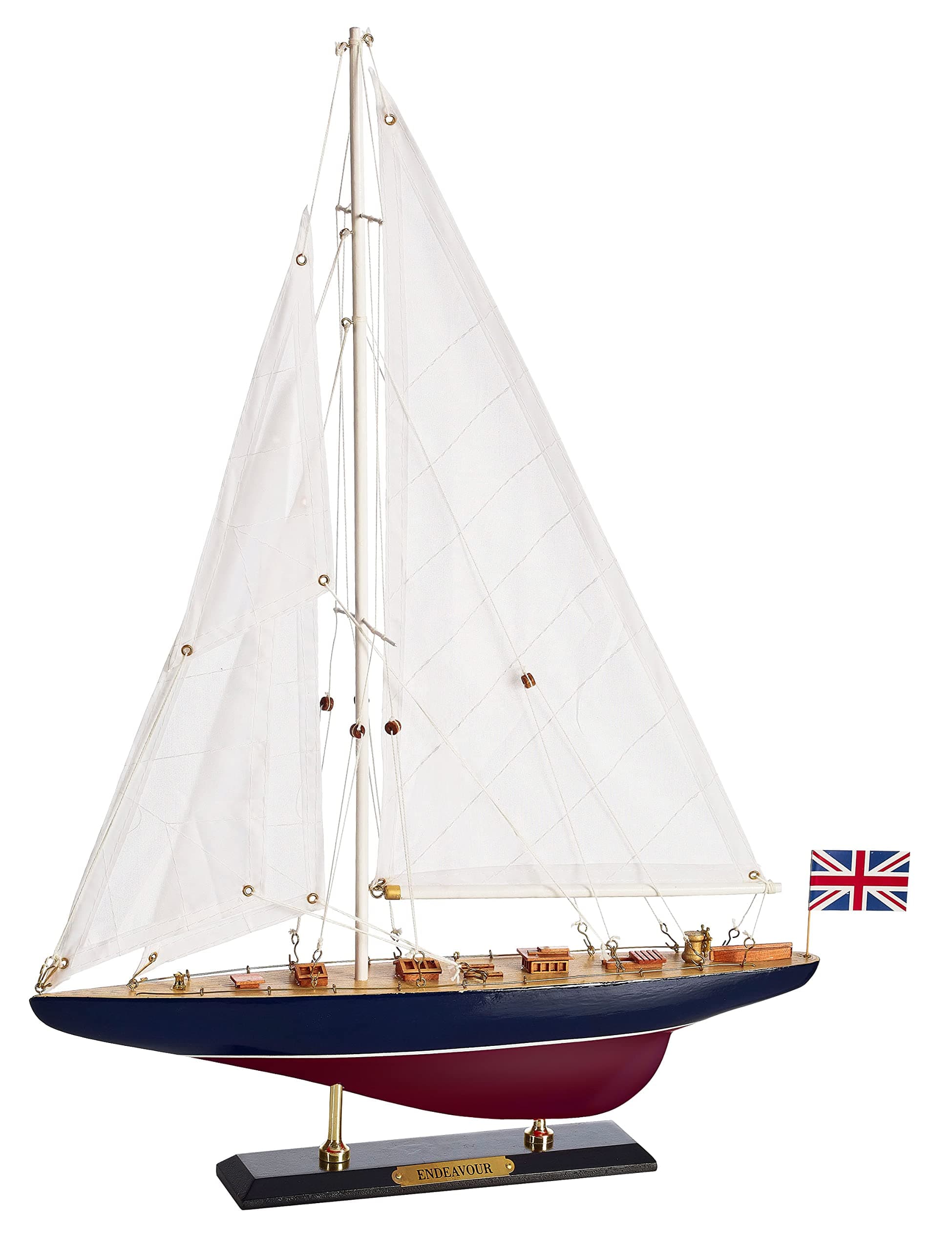 HOME DECOR SAILINGSTORY Wooden Sailboat Model Ship Sailboat Yacht Endeavour 1/100 Scale 1934 America's Cup Replica