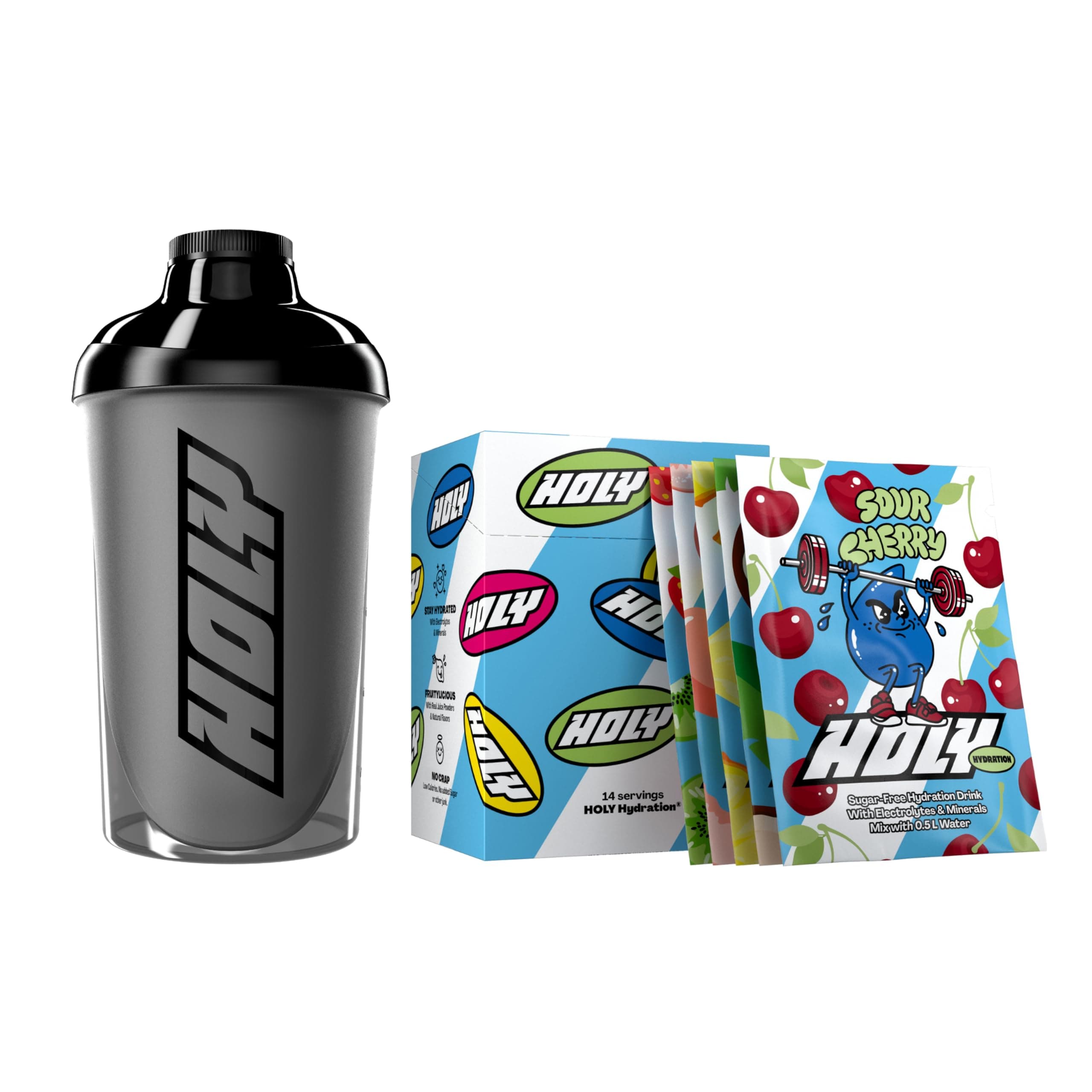 HOLY Hydration Starter Set - Sports Drink | 2x7 Portions with Natural Fruity Taste | with Electrolytes & Minerals | Vegan, Sugar-Free