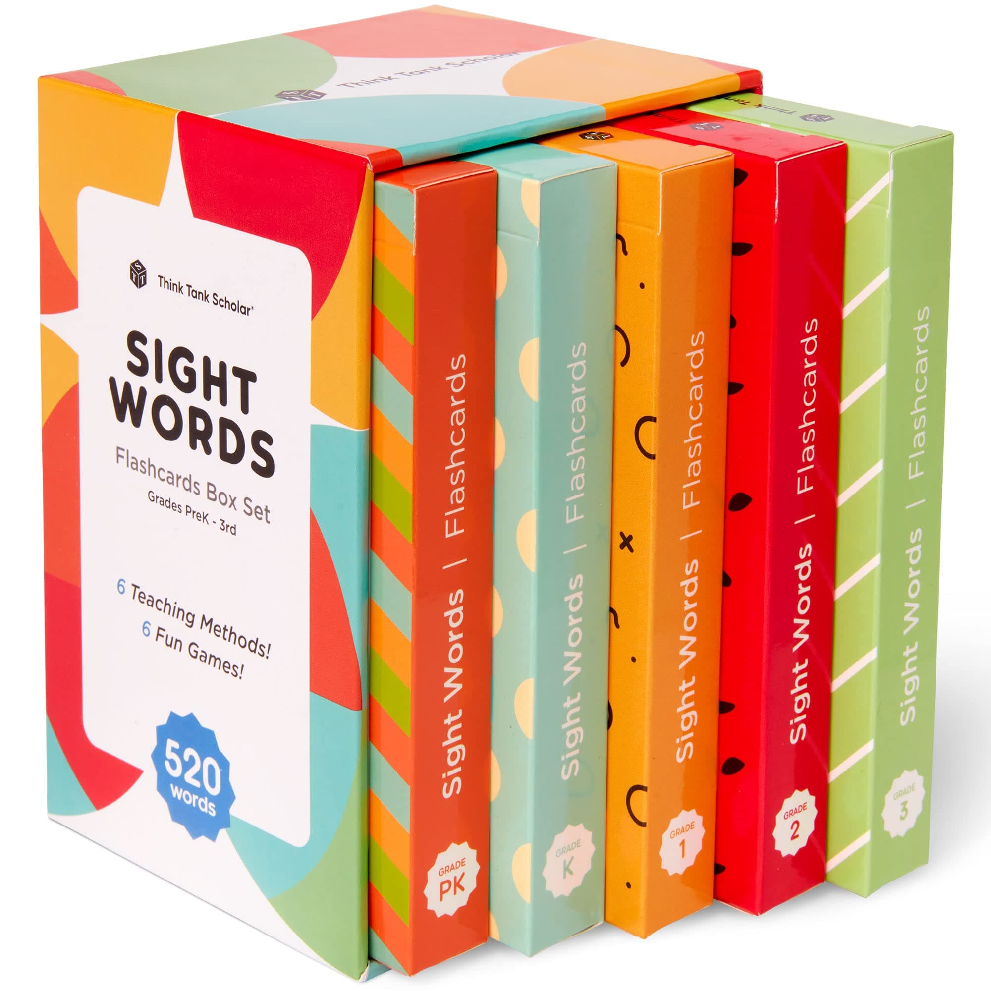 Award-Winning Sight Words Flash Cards – 520 High Frequency Words for Kids Ages 3–9 – Dolch & Fry List – Learn to Read for Preschool, Kindergarten, 1st, 2nd & 3rd Grade – Homeschool & Classroom Set