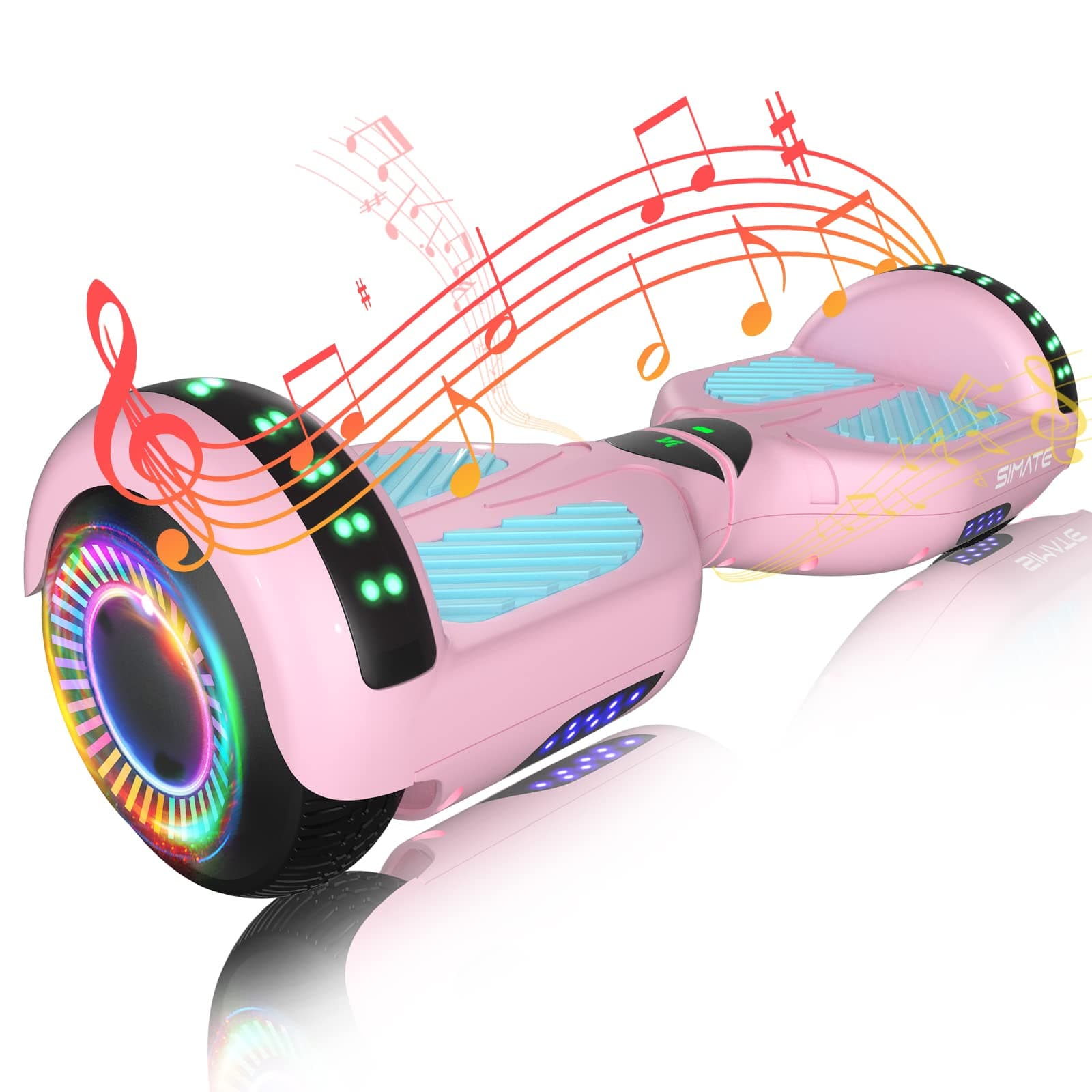 SIMATE Hoverboard, Bluetooth All Terrain Hover Boards with LED Lights and APP Control, Gifts for Kids Adults Girls Boys, for All Ages